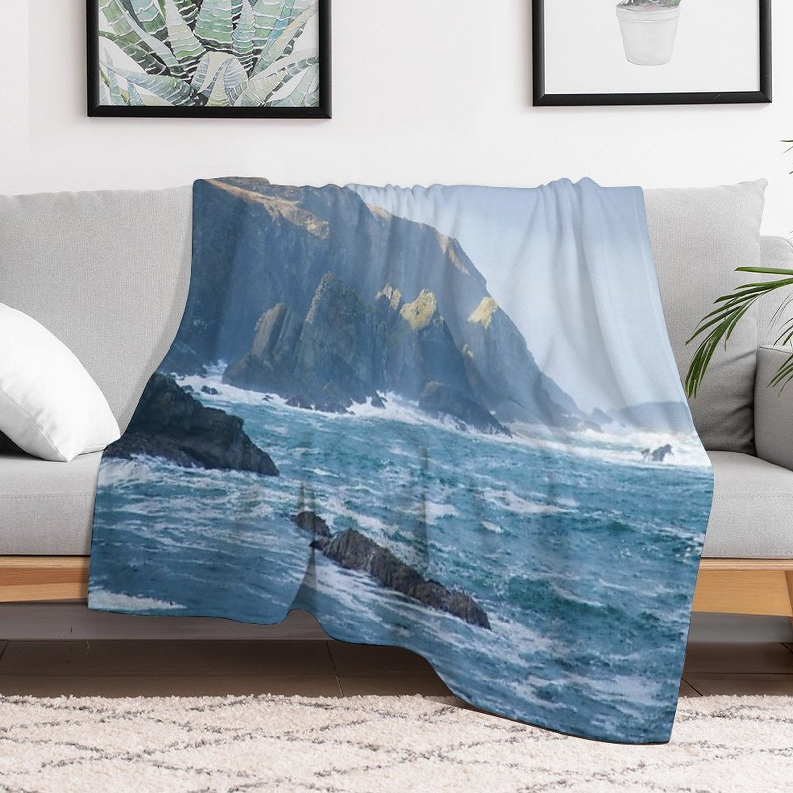 Cliffs at Port, Glencolmcille Comfort Throw Blanket