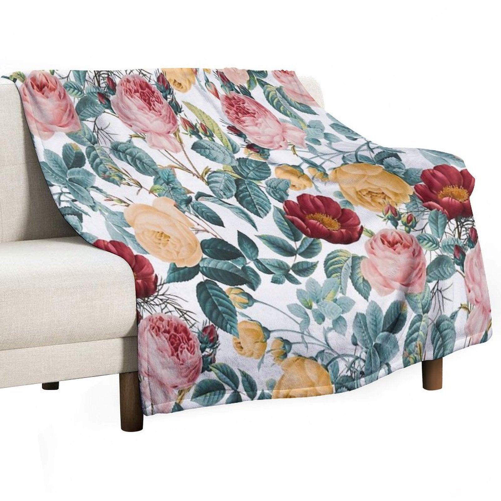 Vintage Garden VI Anti-pilling Throw Blanket