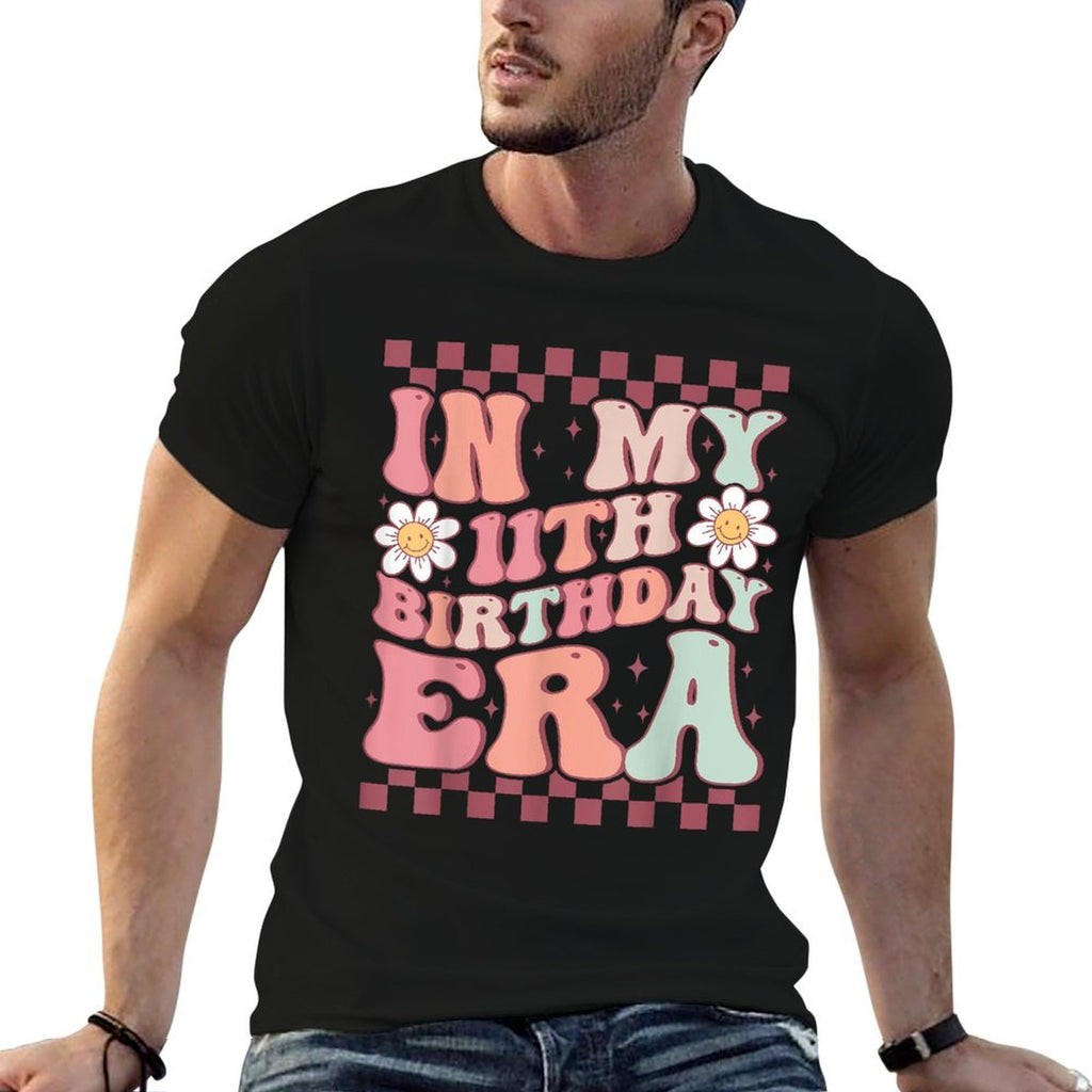 In My 11th Birthday Era Cute Groovy 11th Birthday Party  Polyester Blend T-Shirt