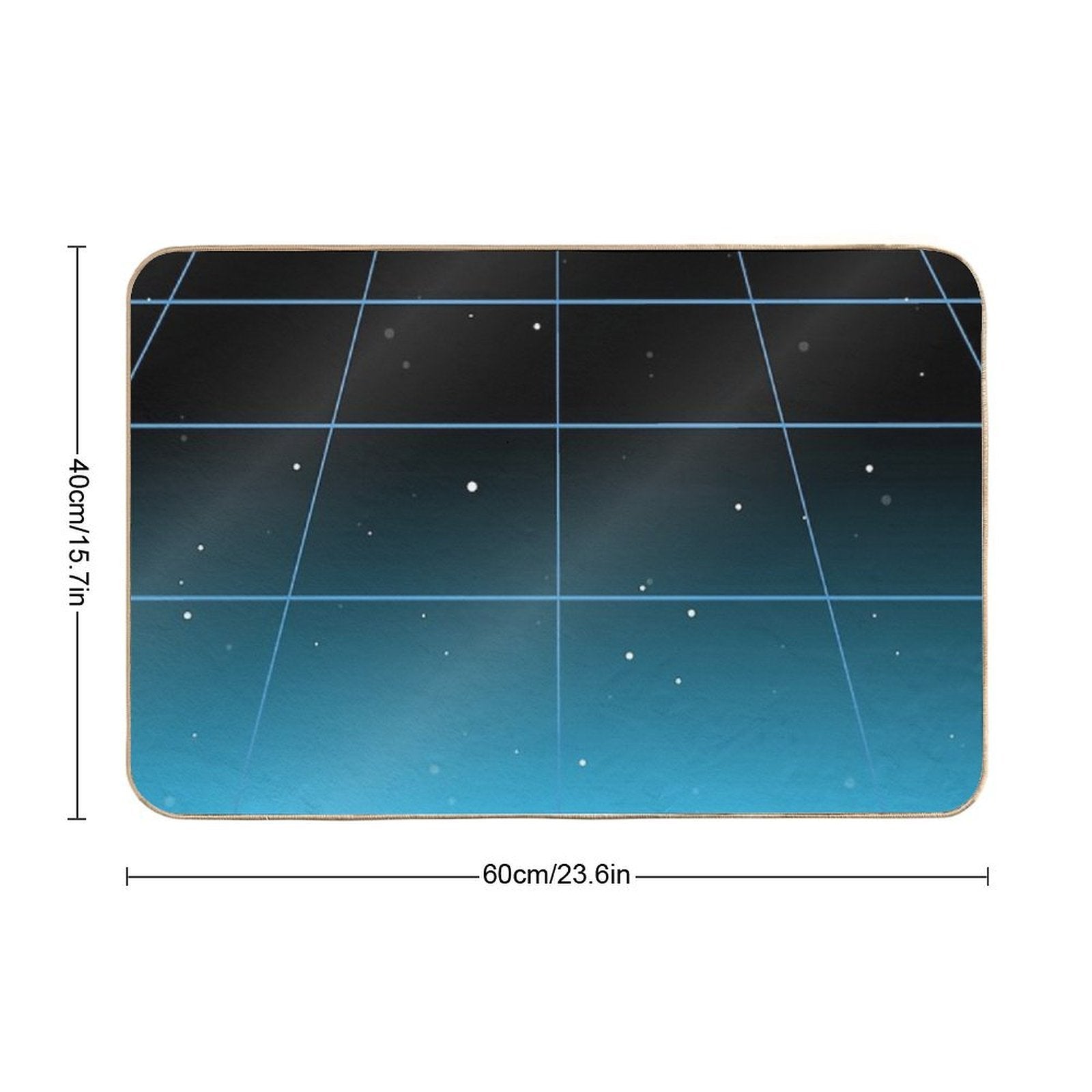 Blue-ish Retro Neon Minimalist  Easy Maintenance Bath Mat