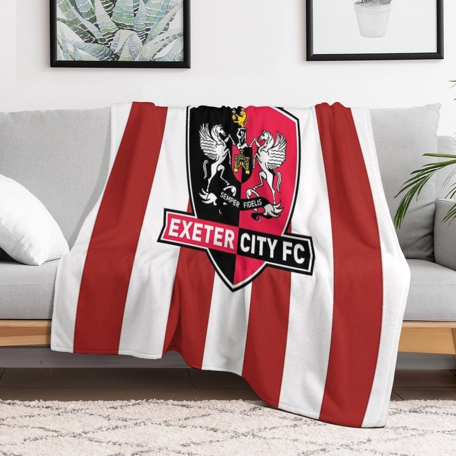 Exeter City FC Machine-washable Throw Blanket