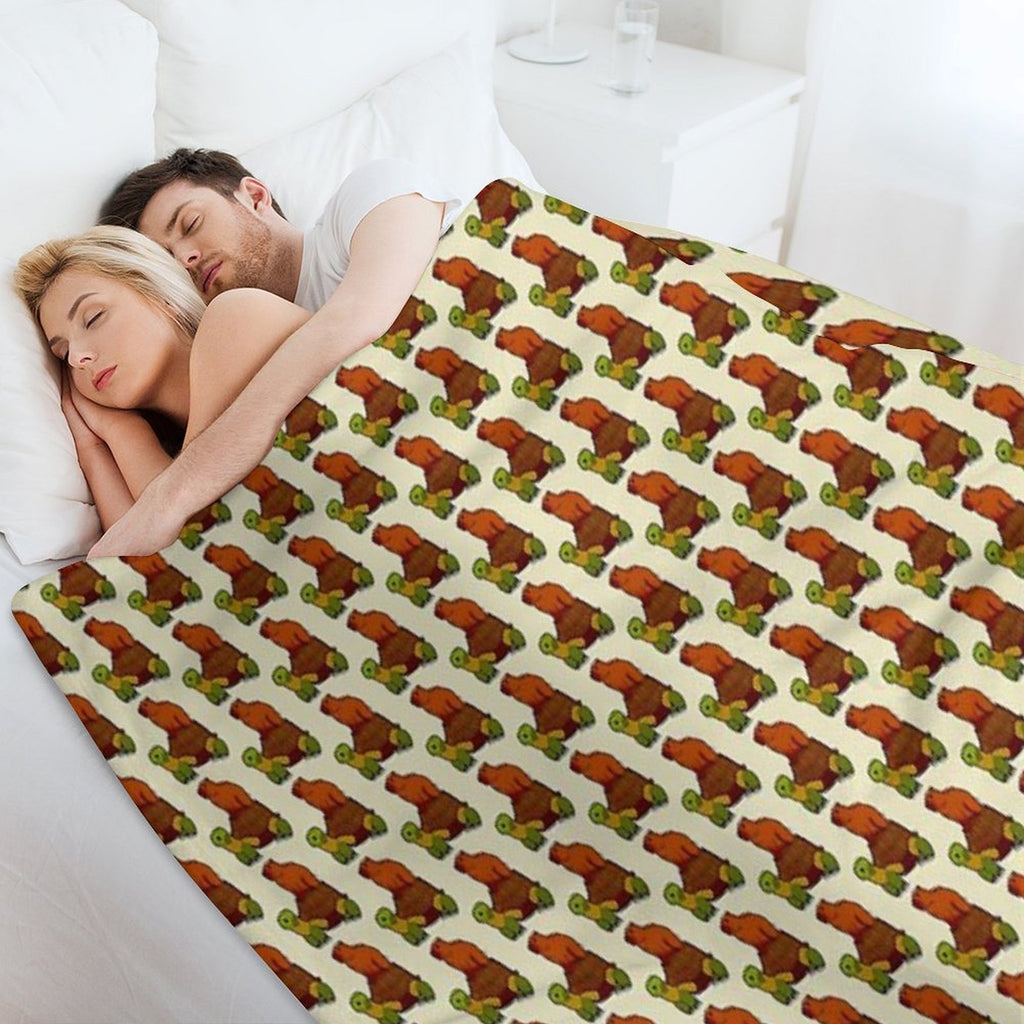 Capybara on Turtle Quick-dry Throw Blanket
