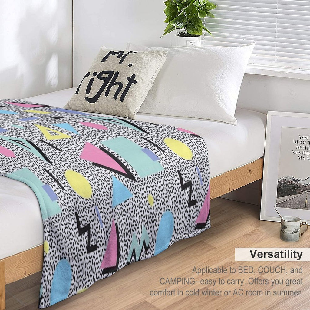 Eighties Memphis Pattern Design Wrinkle-free Throw Blanket