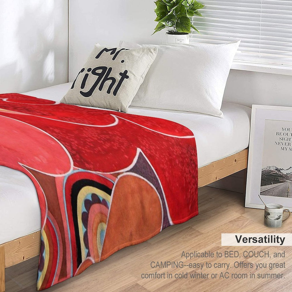 Abstract Flowers Sustainable Throw Blanket