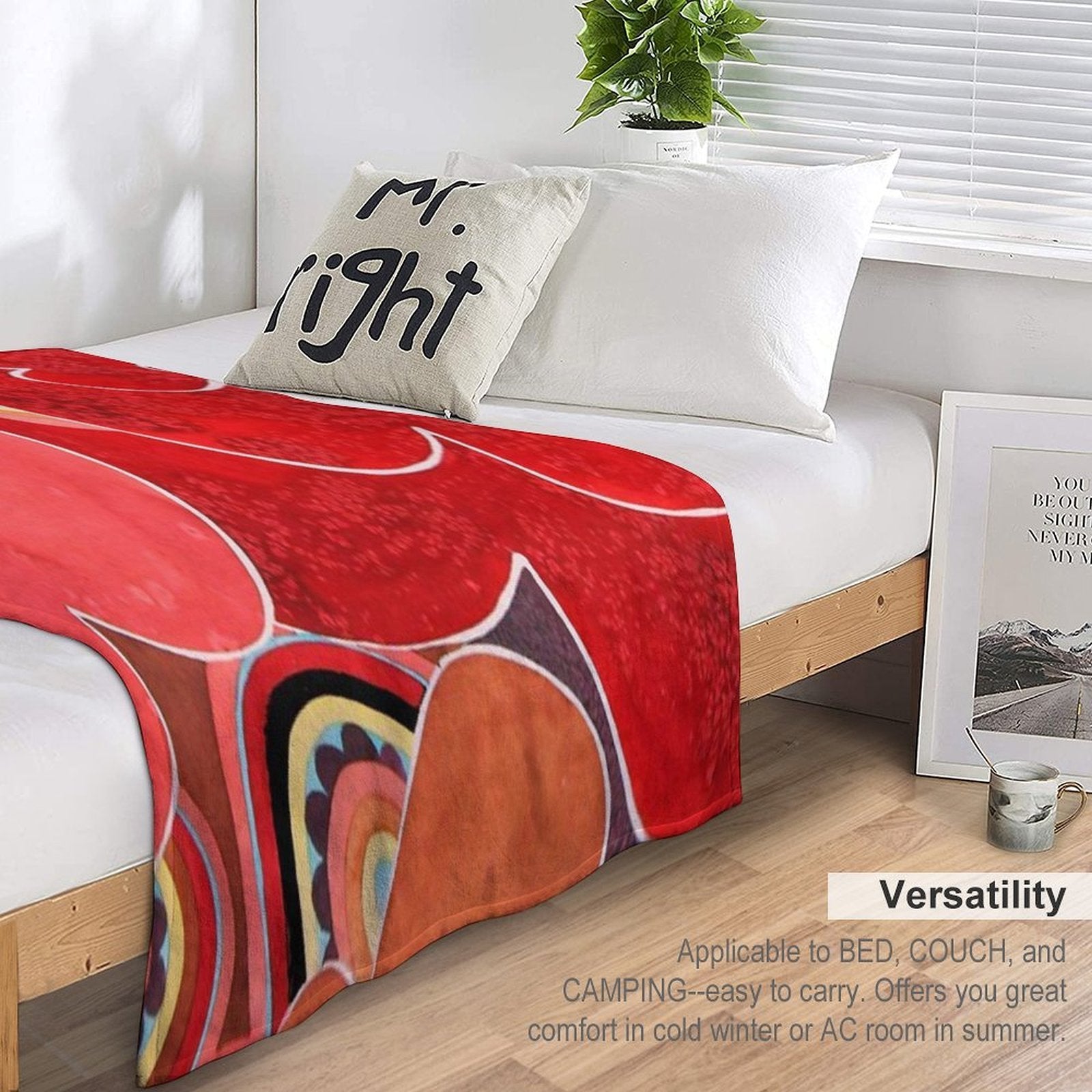 Abstract Flowers Sustainable Throw Blanket