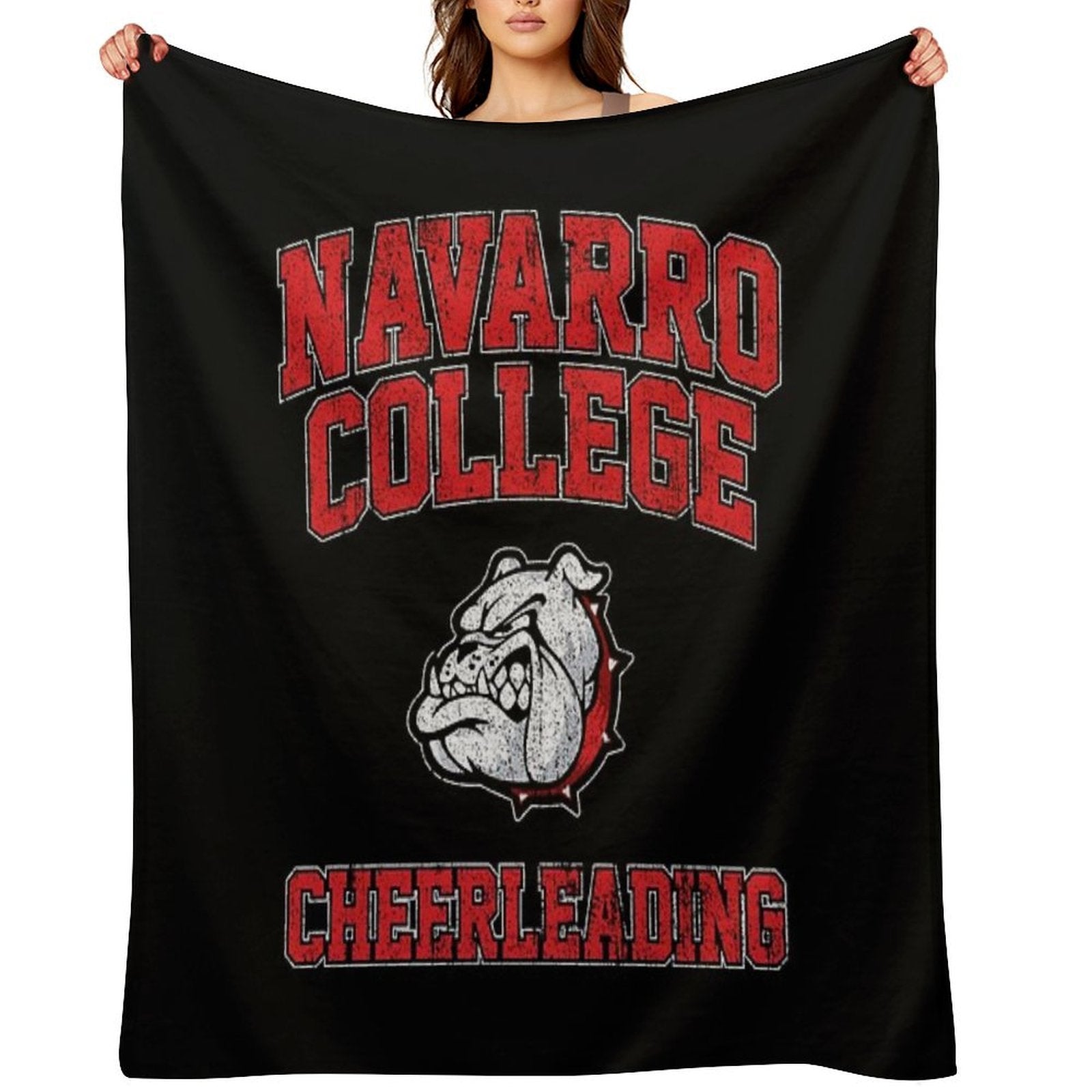 Navarro Bulldogs Cheerleading Machine-washable Throw Blanket