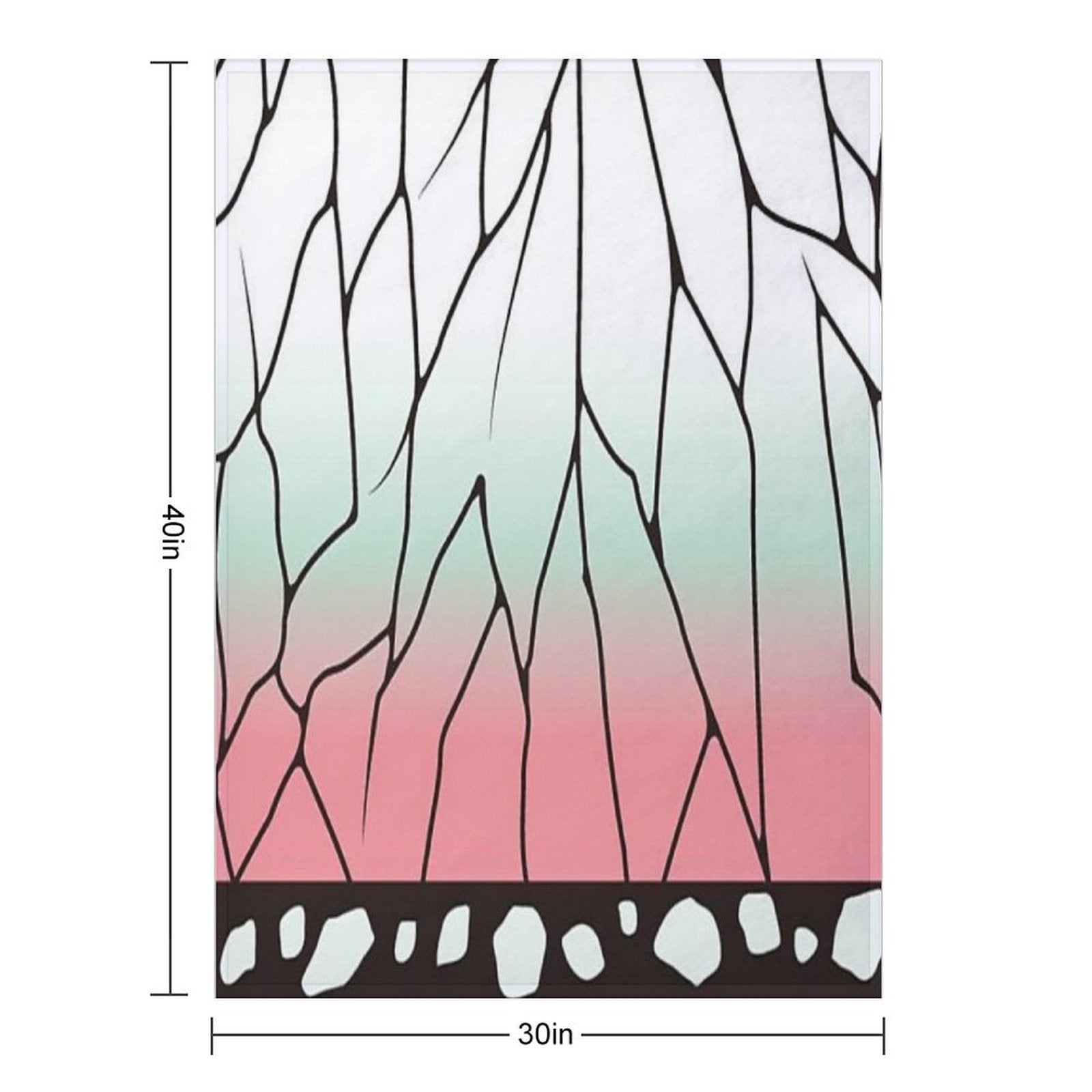 Demon Slayer Kocho Shinobu Japanese Pattern WAGARA of Butterfly Pattern Design. Velvety-soft Throw Blanket