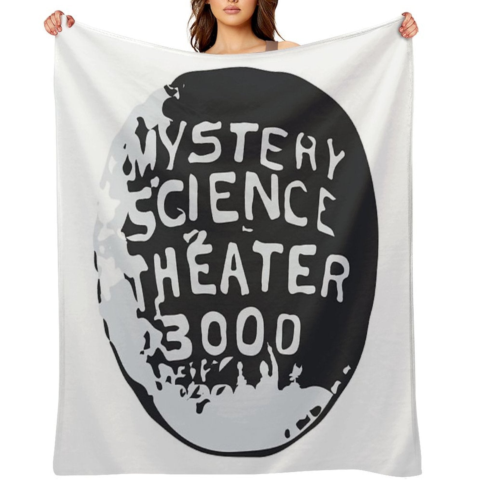 MST3K Silhouette Within Globe Velvety-soft Throw Blanket