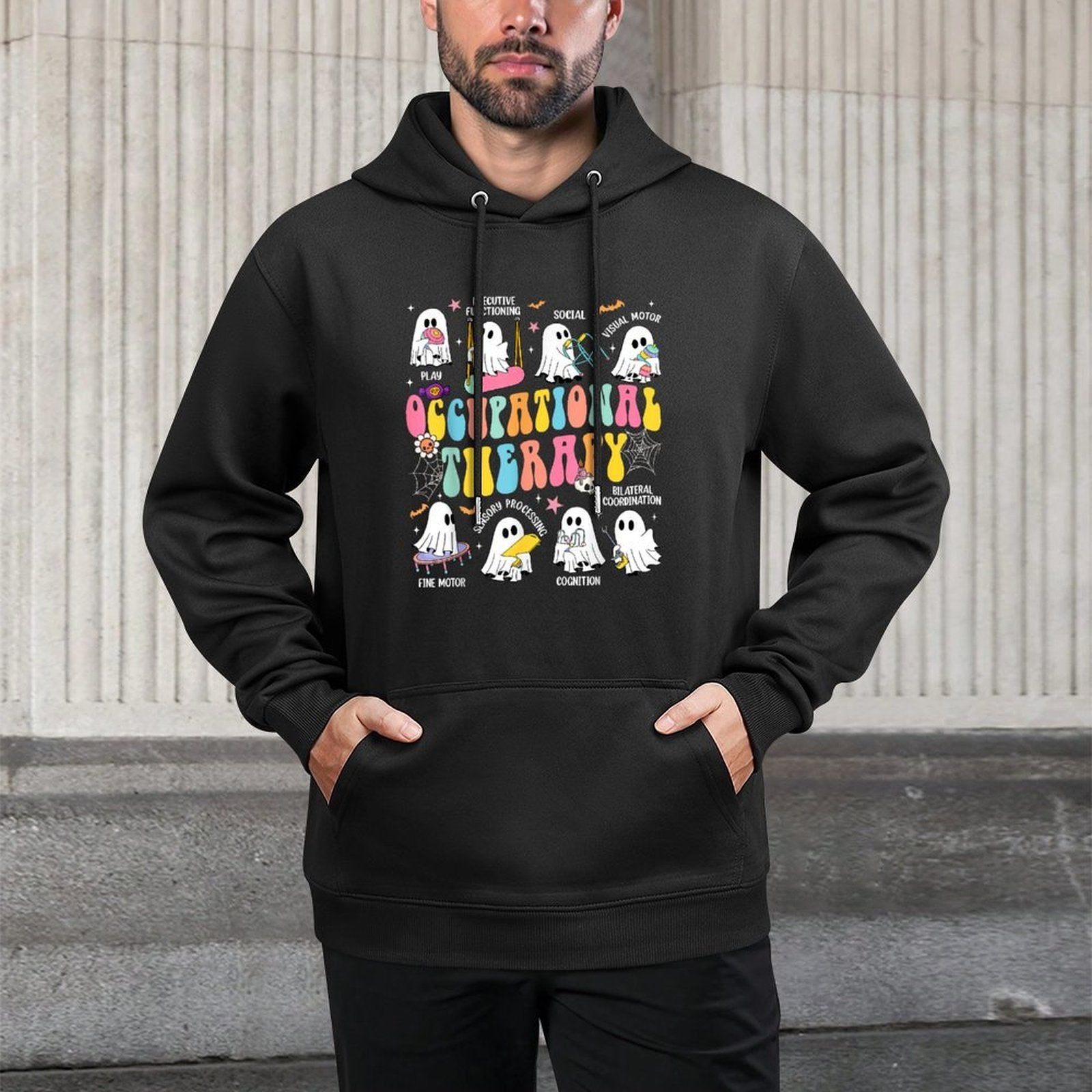 Halloween OT Occupational Therapy Therapist Spooky OTA Ghost Shape Retention Hoodie