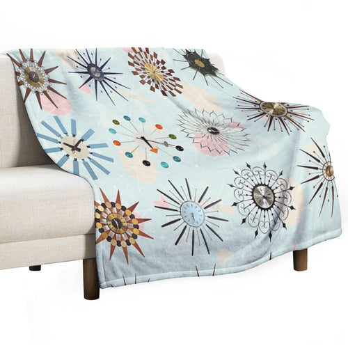 Atomic Starburst Clocks Comfort Throw Blanket