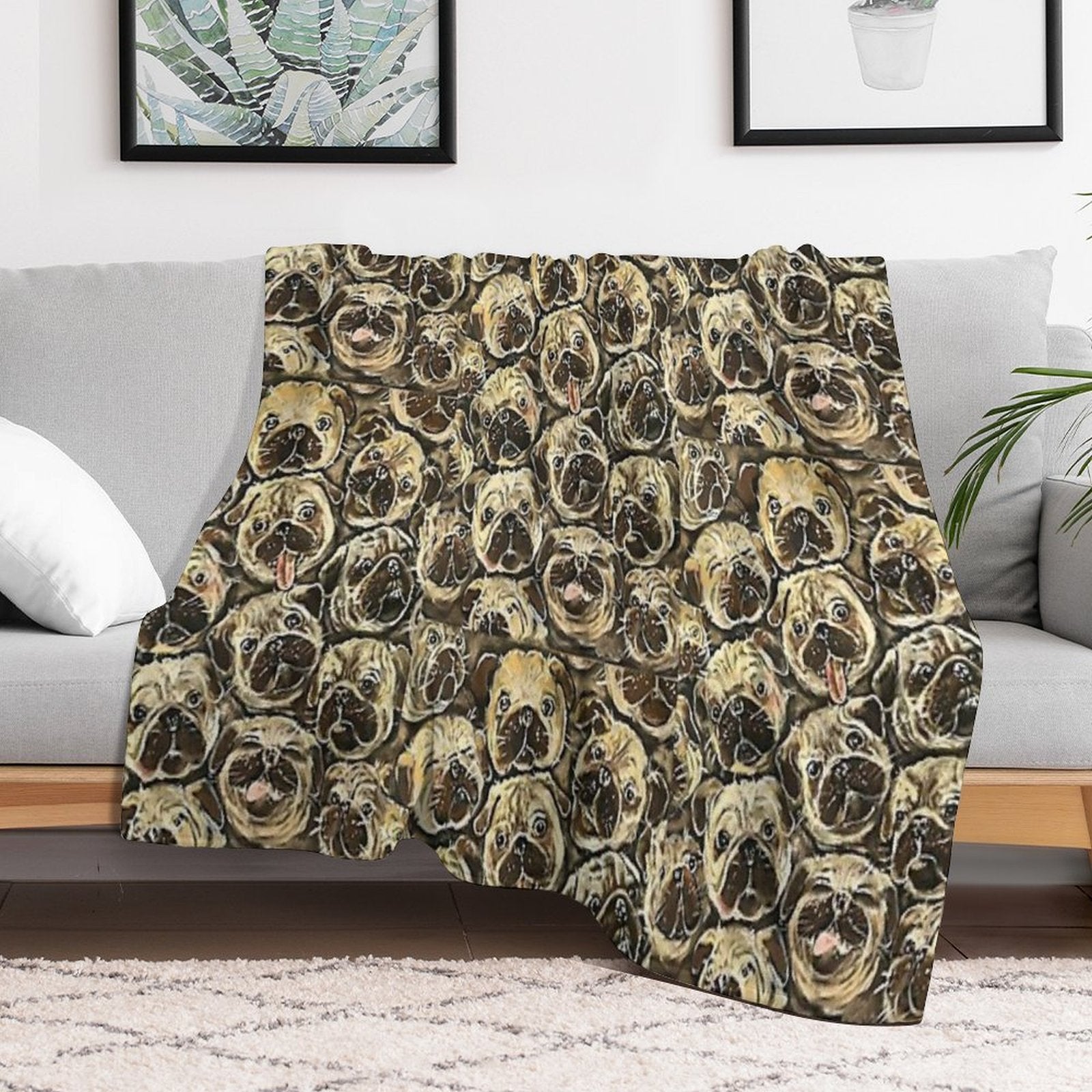 Pile Of Pugs  Pug Dog  Pug Lovers  Pug Mom  Pug Dads  Puppy Pug Quick-dry Throw Blanket
