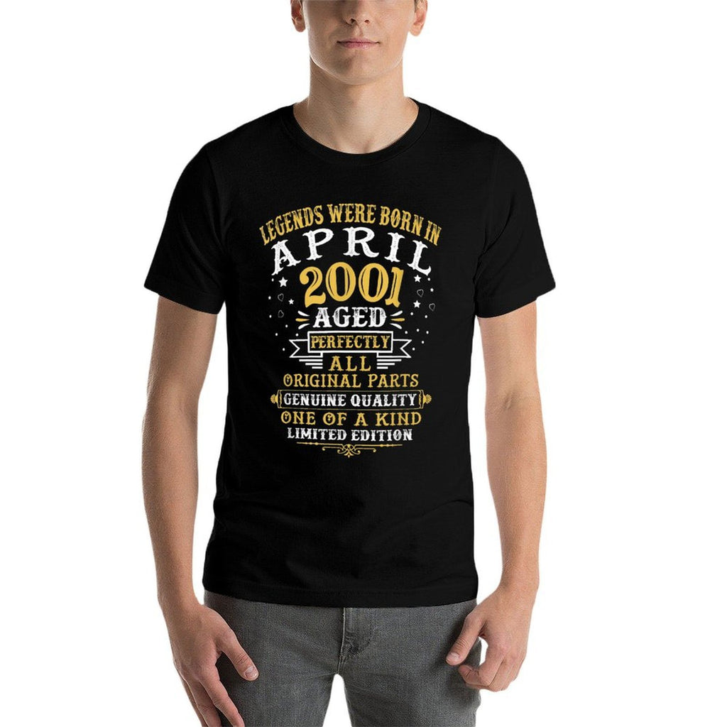 Legends Were Born In April 2001 21 Years Old 21st Birthday  Vintage-inspired T-Shirt