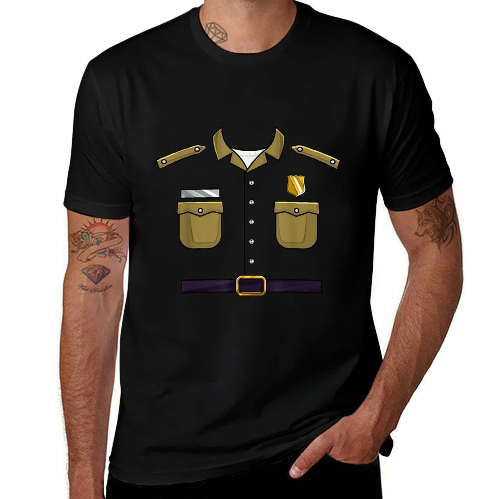 Forest Park Ranger Easy Lazy Funny Halloween Costume Cosplay  Heathered Texture T-Shirt