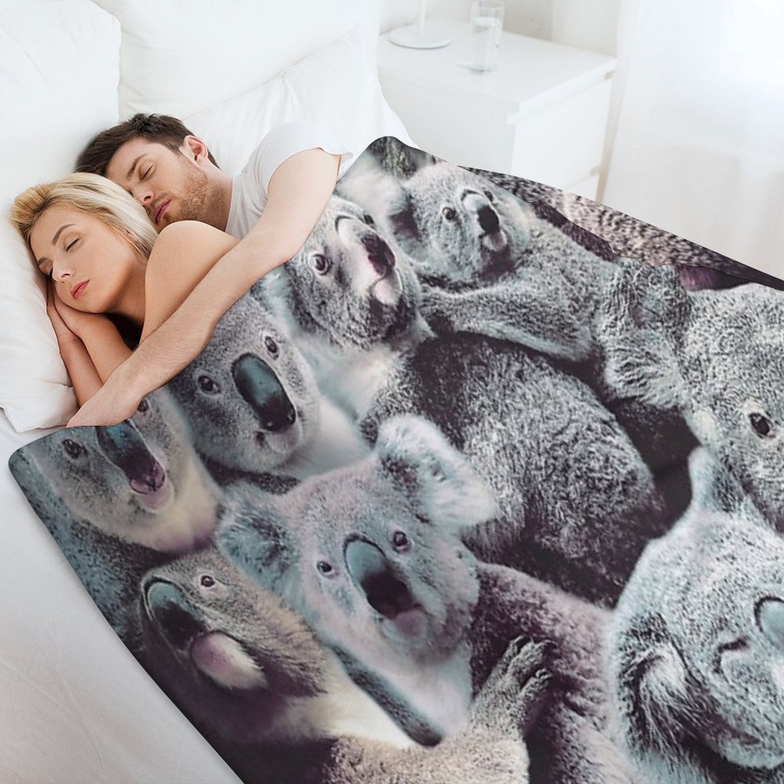 Koalas Easy Care Throw Blanket