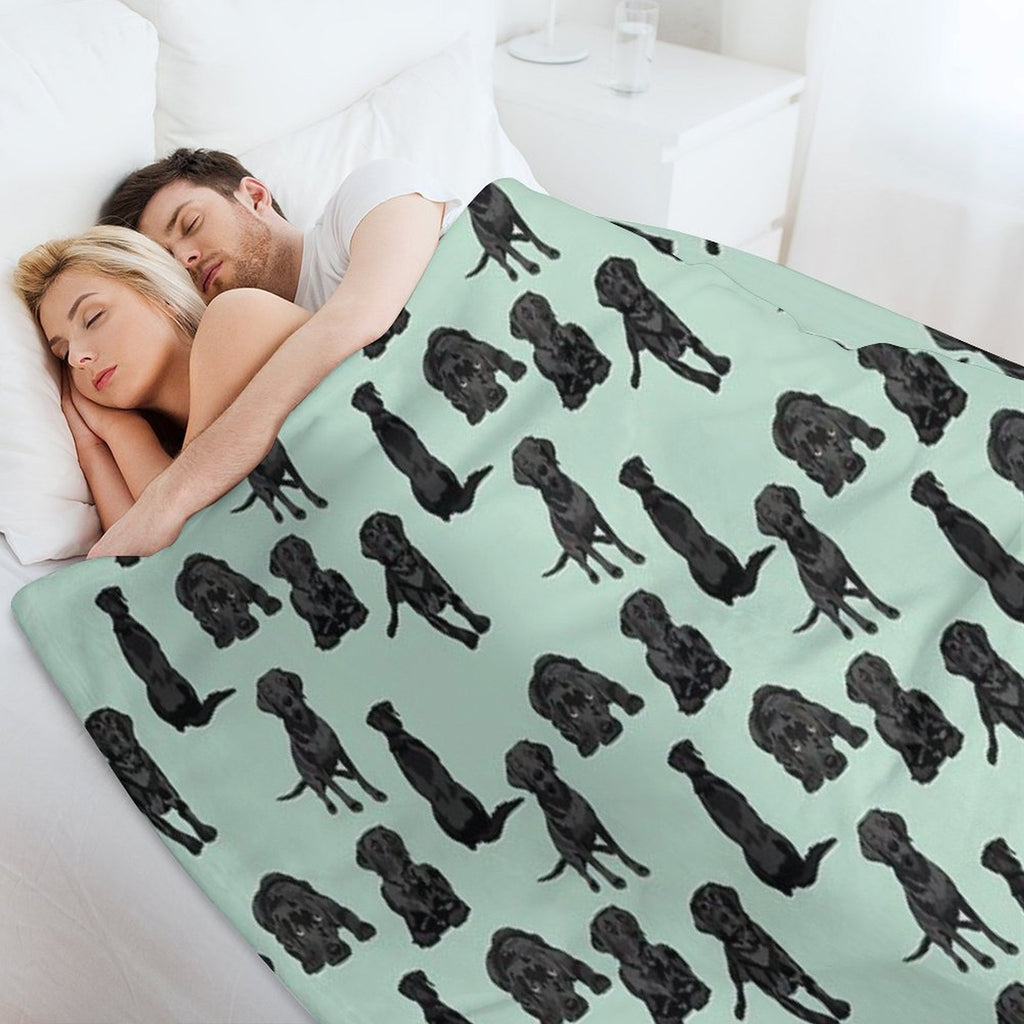 Black Labrador Travel-friendly Throw Blanket