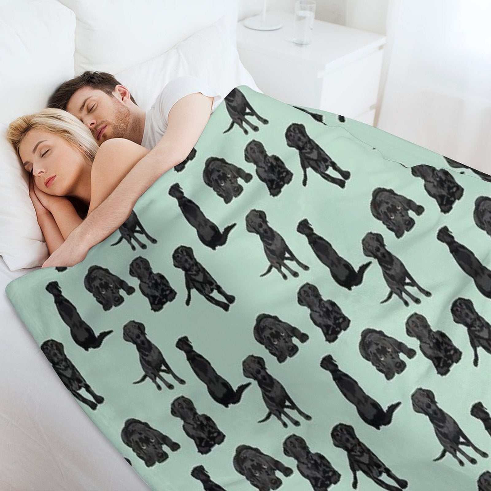 Black Labrador Travel-friendly Throw Blanket