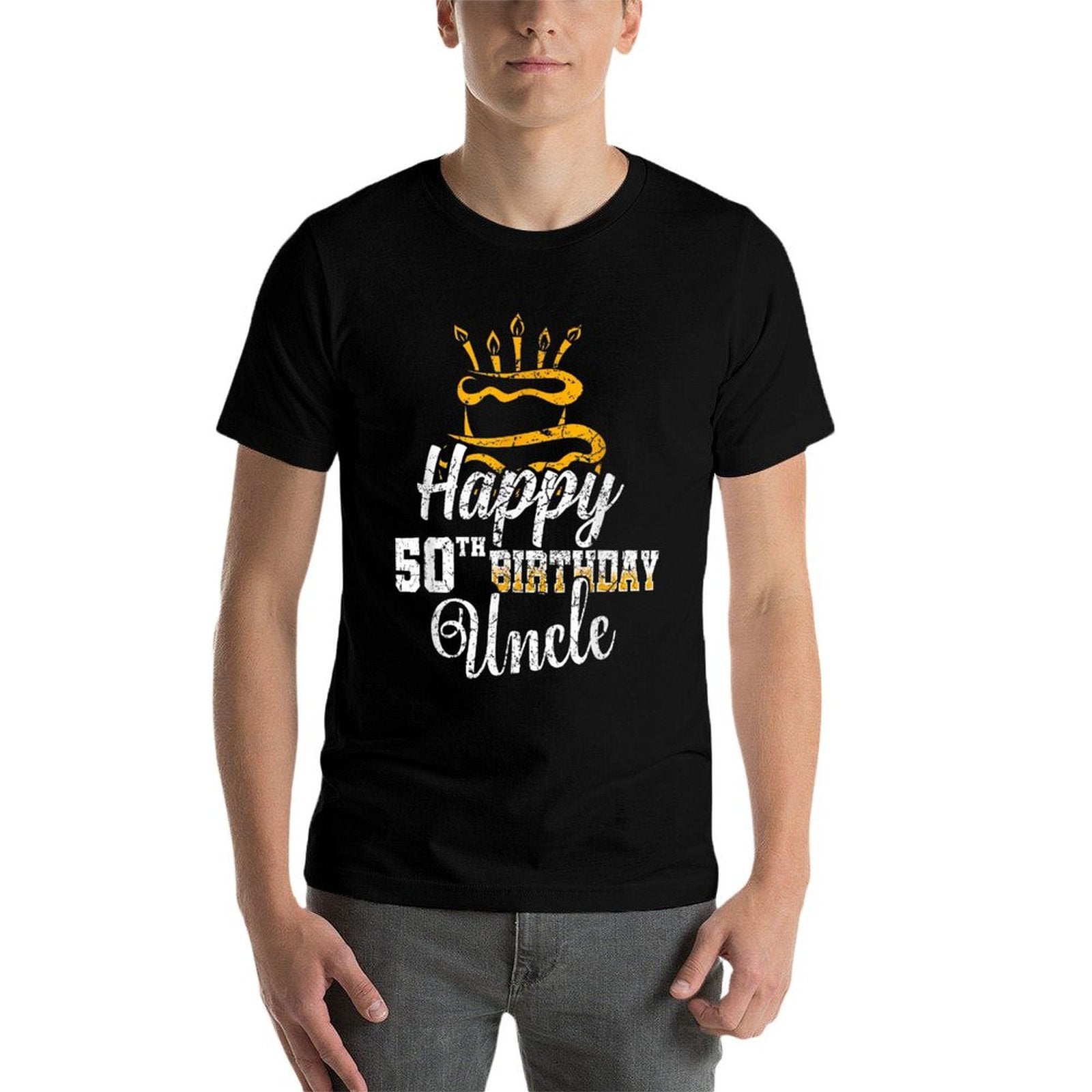 Vintage Happy 50th Birthday Uncle For Nephew Niece  Slim-fit Cut T-Shirt