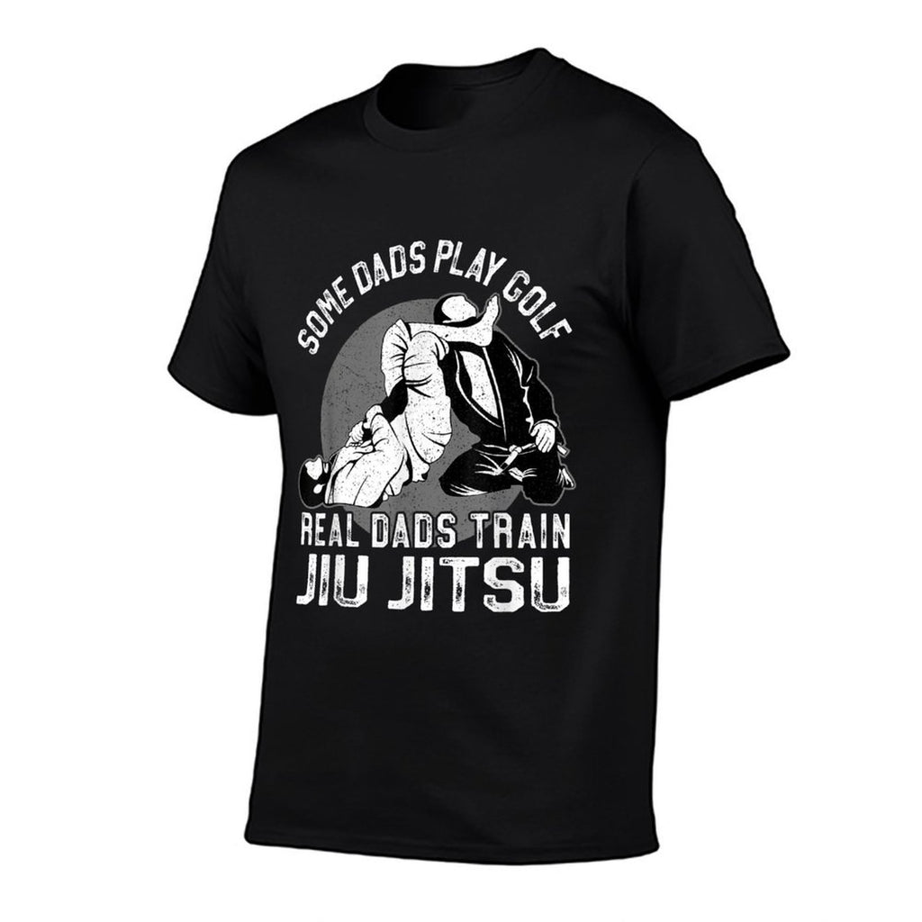 Jiu Jitsu Dad Father Some Dads Play Golf Real Dads Train Jiu  Ribbed Collar T-Shirt
