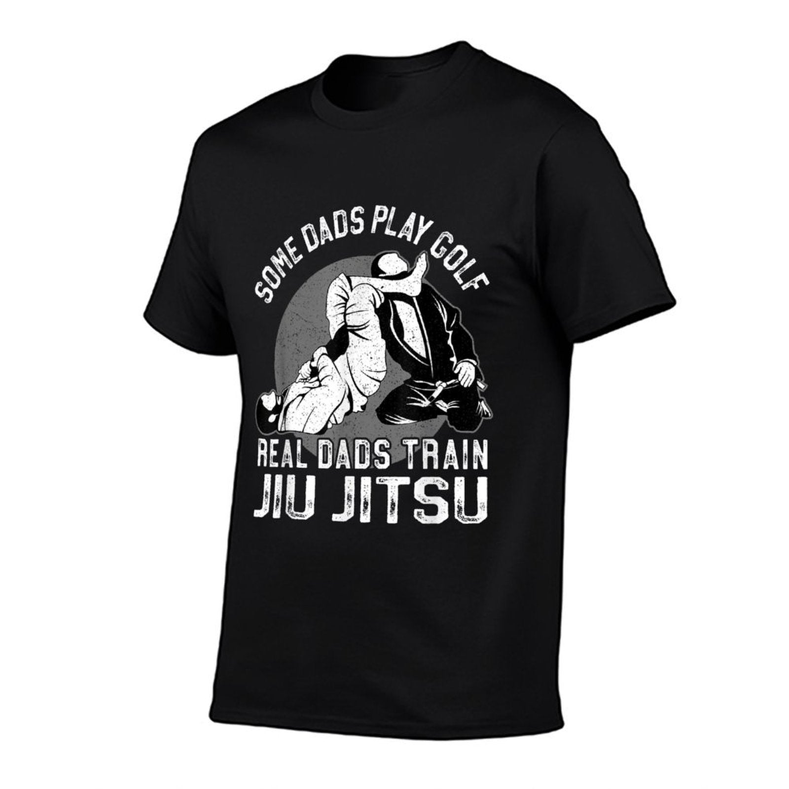 Jiu Jitsu Dad Father Some Dads Play Golf Real Dads Train Jiu  Ribbed Collar T-Shirt