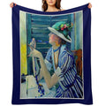 THE ANSWER  Vintage Jane Peterson Oil Painting Print Comfort Throw Blanket