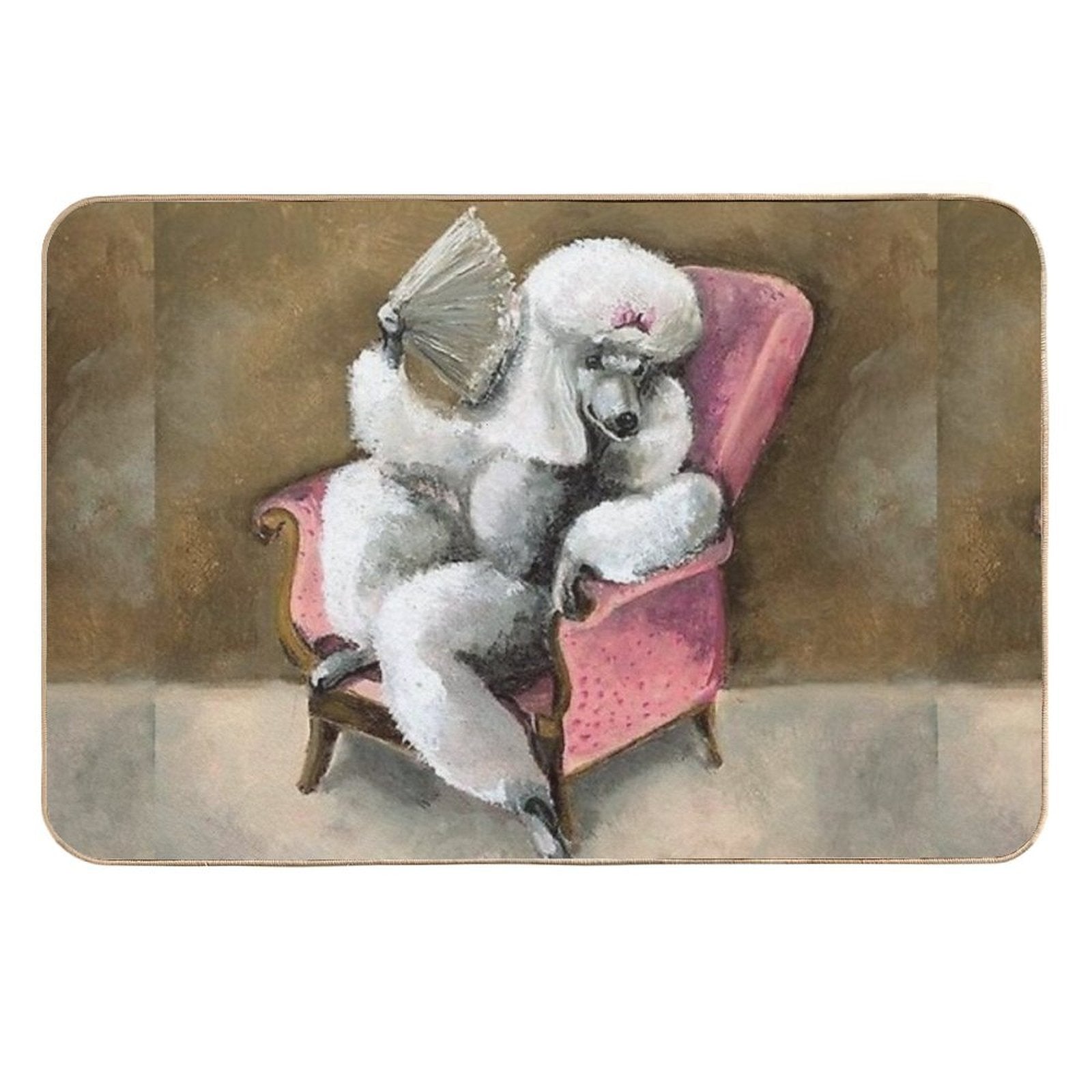 Poodle Cute Pet Dog Dogs Pets Puppy Art Caniche  Absorbent Bath Mat