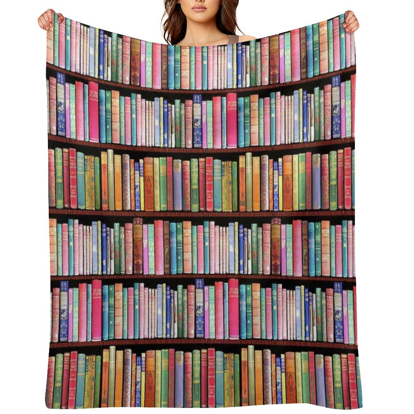 Bookworm Antique Book Library, Vintage Book Shelf Quick-dry Throw Blanket
