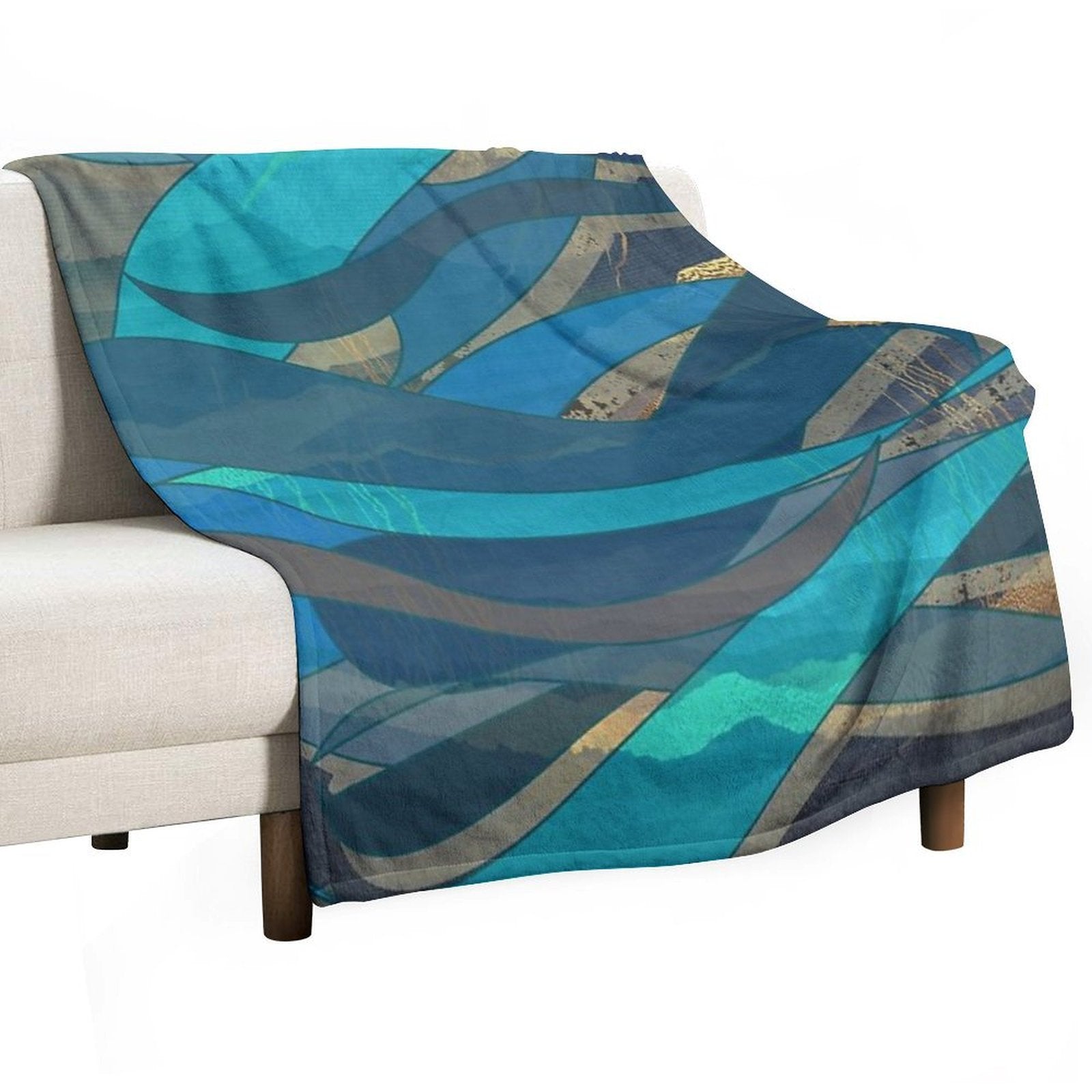 Magical Fantasy Ocean Scene for Wild Open Water Swimming, Deep Sea Divers.  Caroline Laursen Original Shrink-resistant Throw Blanket