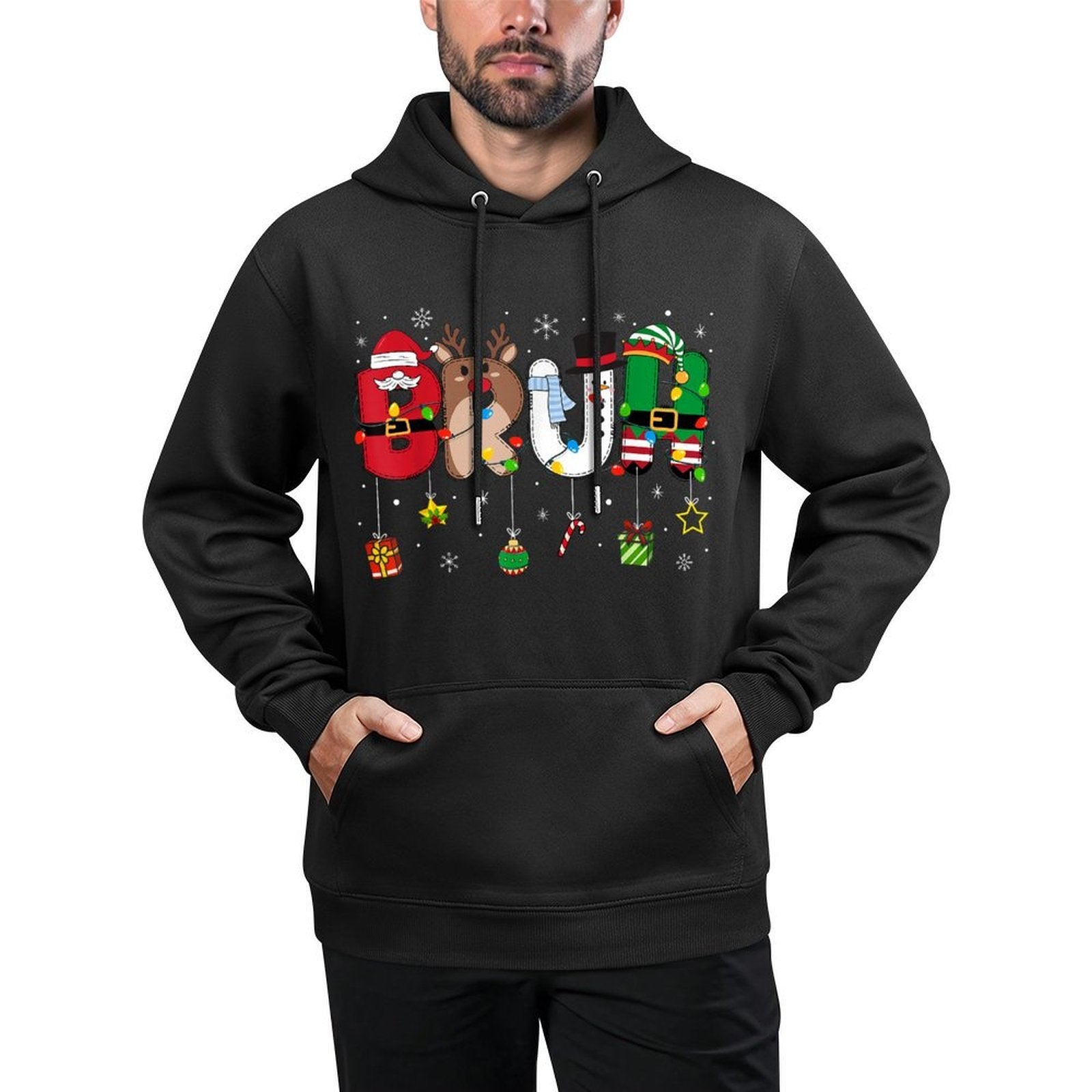 Bruh Christmas Kidsns Boys Funny Christmas Humor Meme Moisture-Wicking Hoodie