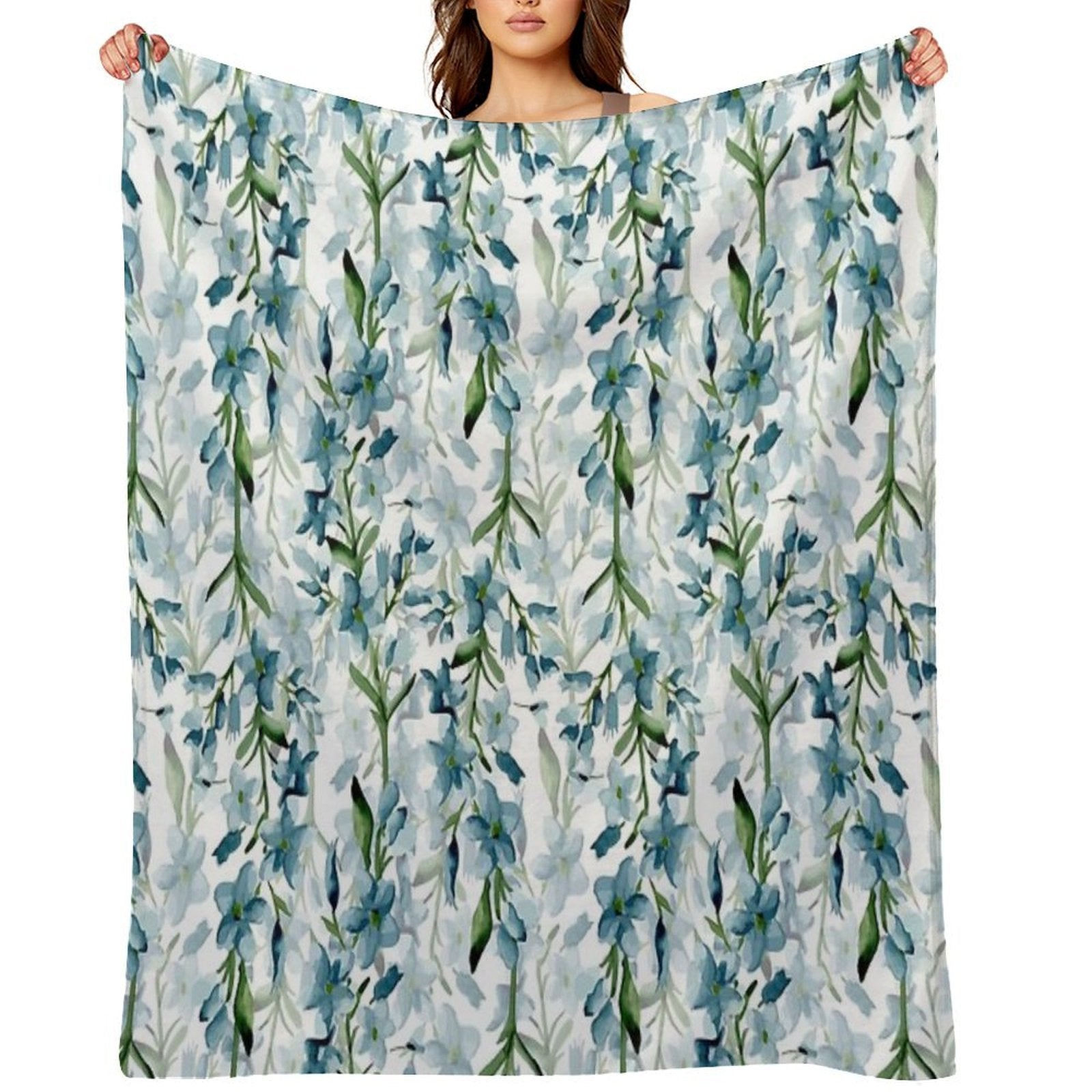 Blue Branches Lightweight Throw Blanket