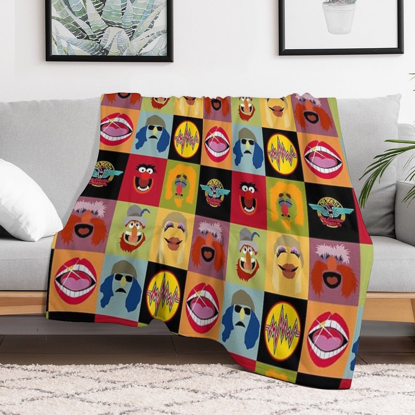 Dr. Teeth And The Electric Mayhem Ft Lips Premium Throw Blanket