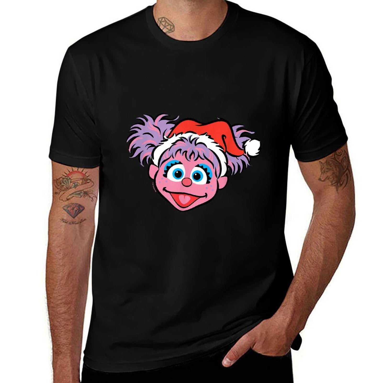 Sesame Street Christmas Santa Hat Abby Cadabby Face  Graphic-printed T-Shirt