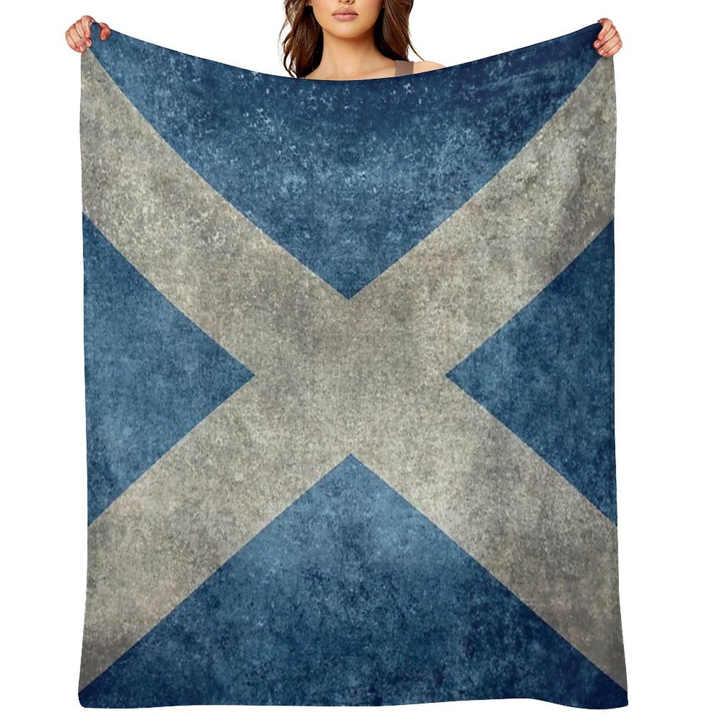 Flag of Scotland - Grungy Vintage Version Versatility Throw Blanket
