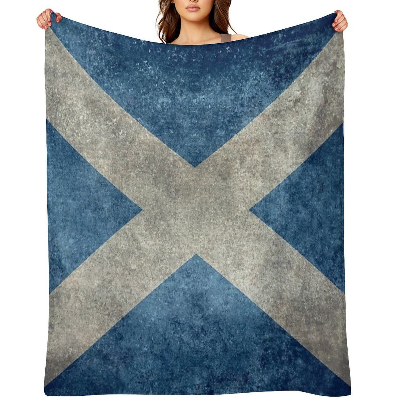 Flag of Scotland - Grungy Vintage Version Versatility Throw Blanket
