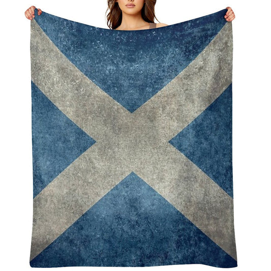 Flag of Scotland - Grungy Vintage Version Versatility Throw Blanket