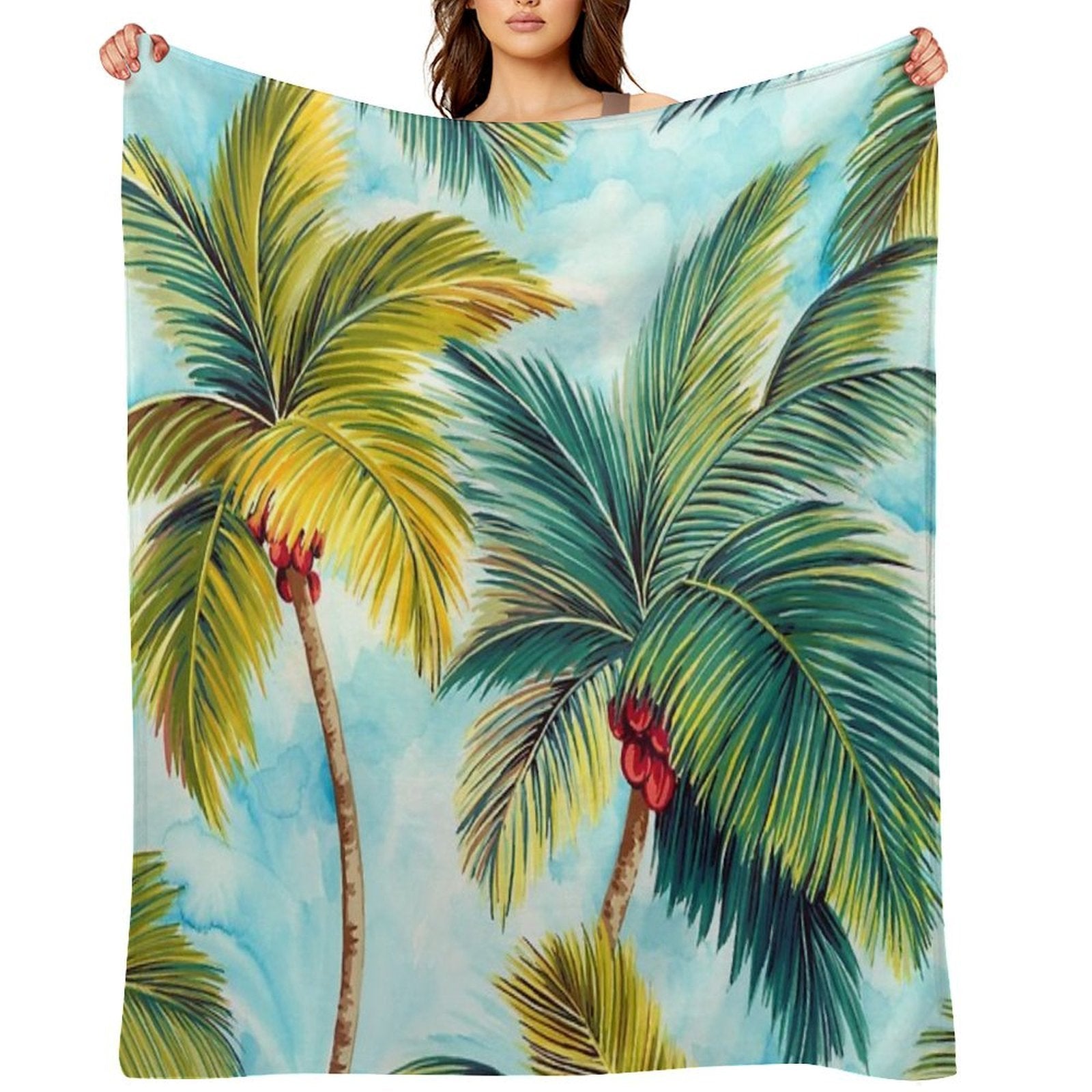 Tropical Palm Trees All-season Throw Blanket