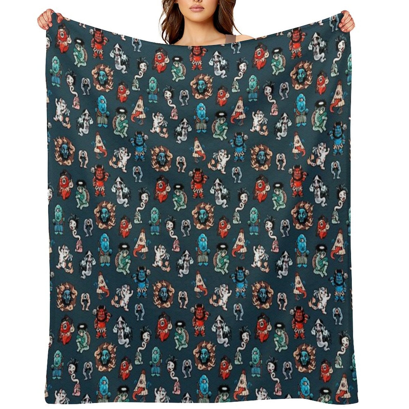 Yokai Travel-friendly Throw Blanket