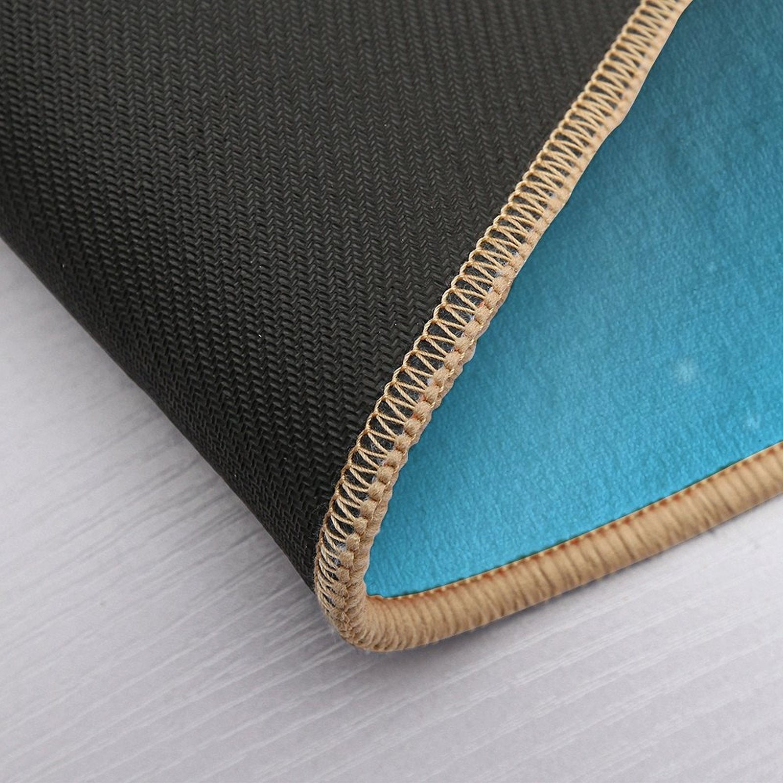 Blue-ish Retro Neon Minimalist  Easy Maintenance Bath Mat
