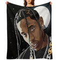 Travis Scott Moon Art Plush Throw Blanket