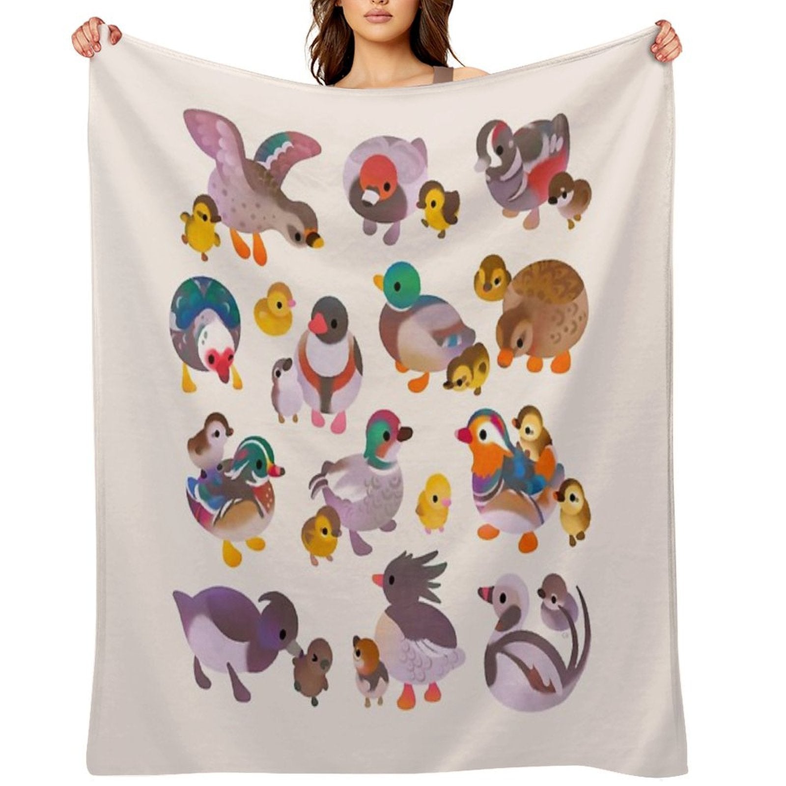Duck And Duckling All-season Throw Blanket