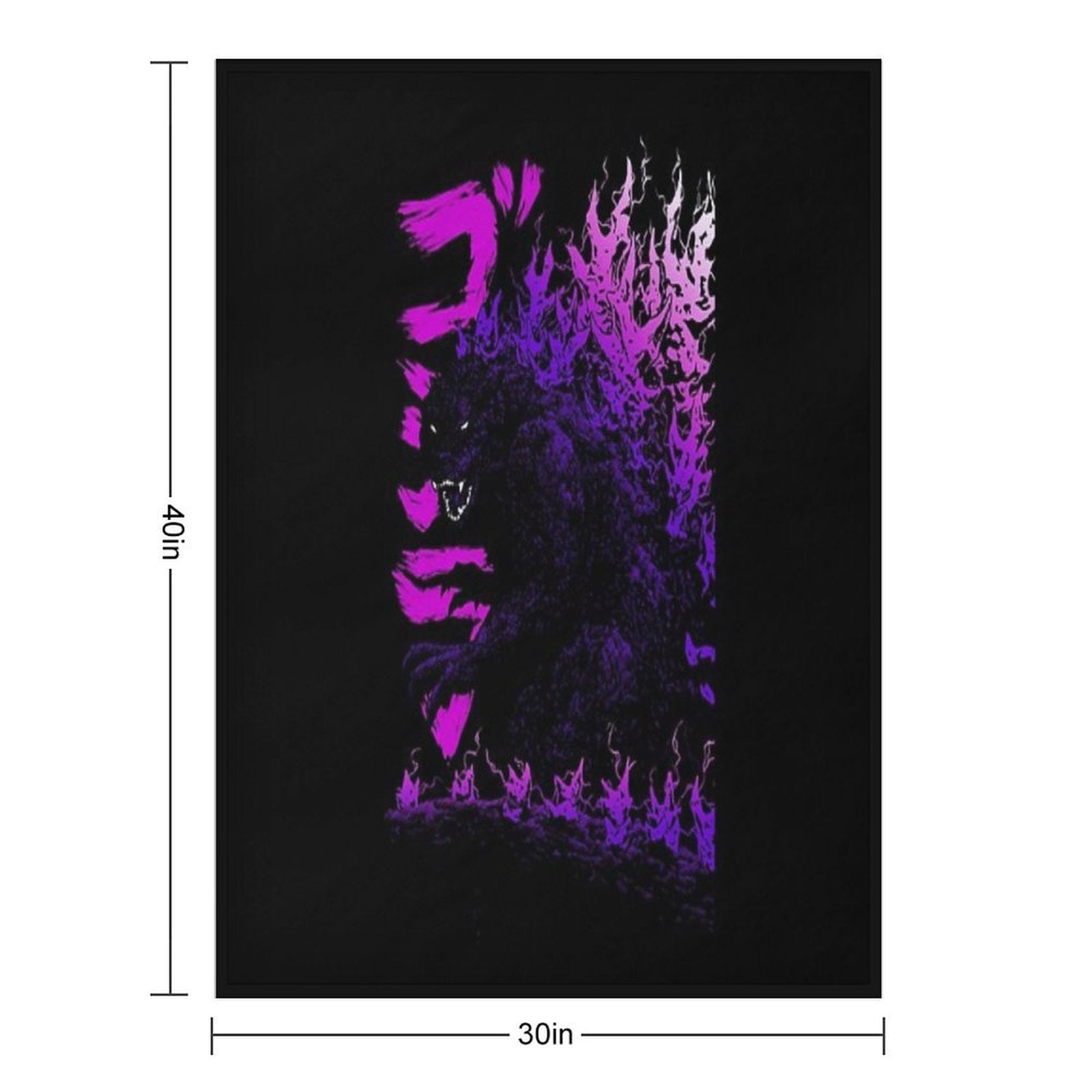 Gojira Millenium Godzilla 2000 Minus 1 Shin Black Light Travel-friendly Throw Blanket