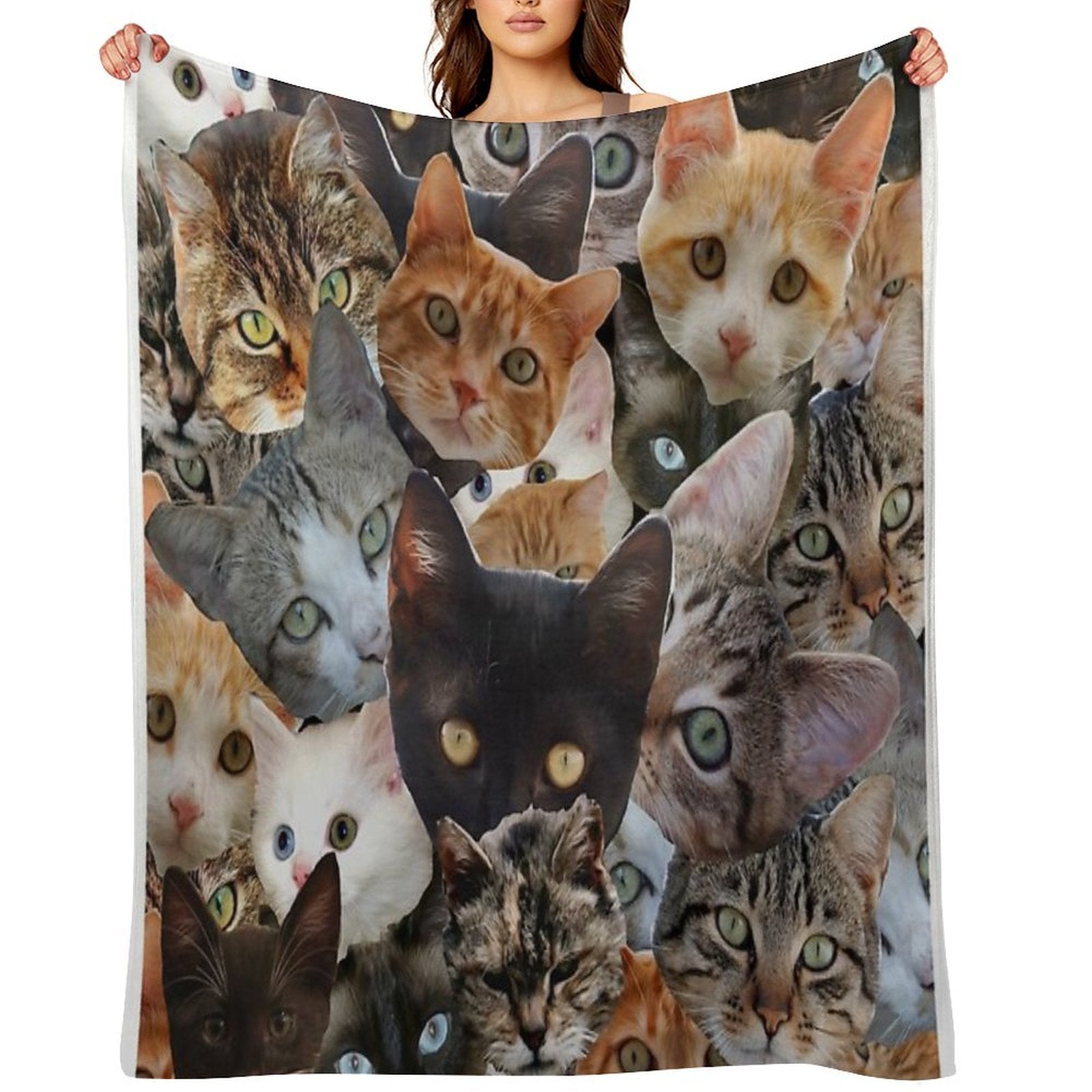 Kitty Collage Eco-conscious Throw Blanket