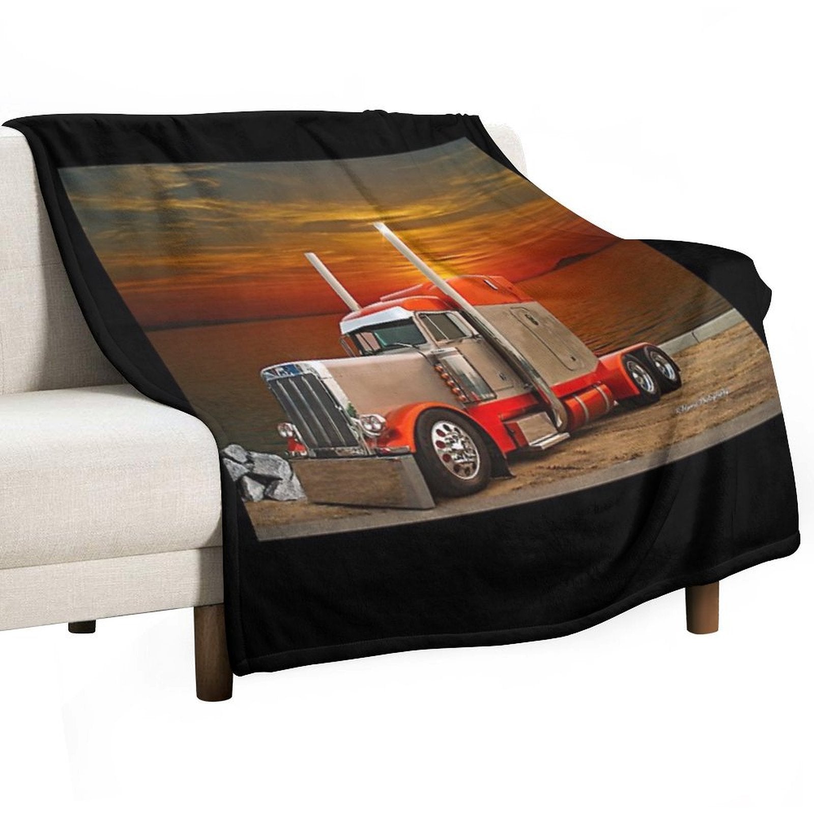 Cool Peterbilt Easy Care Throw Blanket