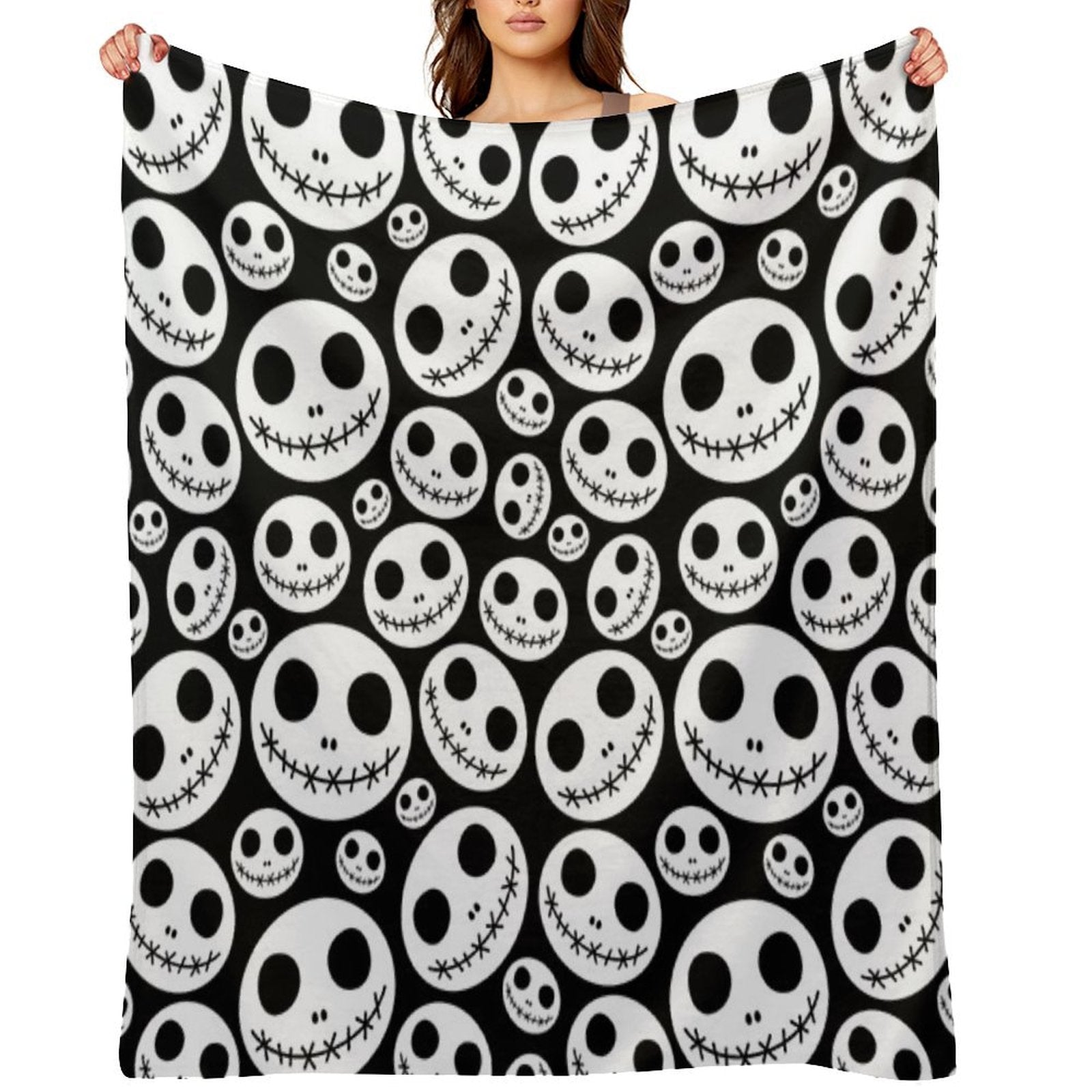 Halloween Skeleton Jack Skellington Pattern Skelington Versatility Throw Blanket