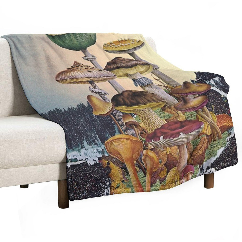 Mushroom Festival Machine-washable Throw Blanket