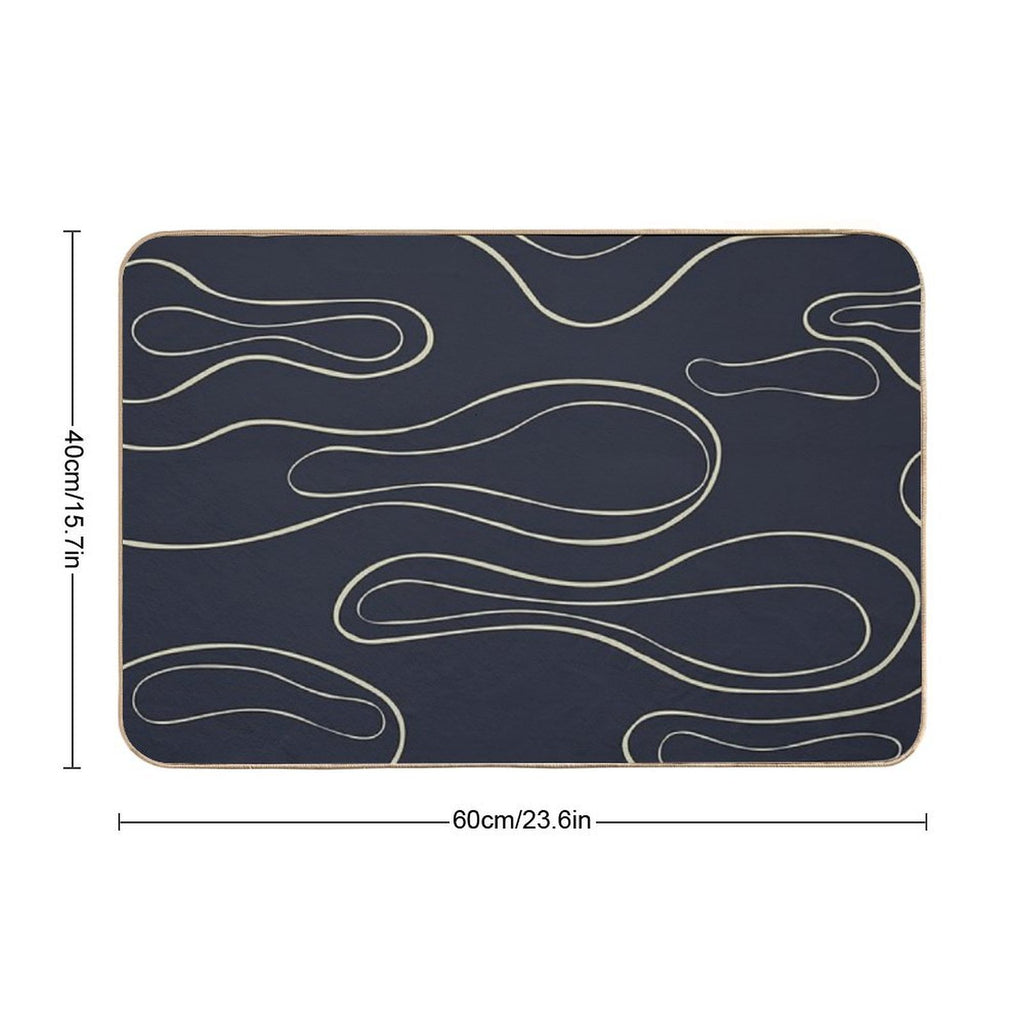 Night Waves  Fade-Resistant Bath Mat