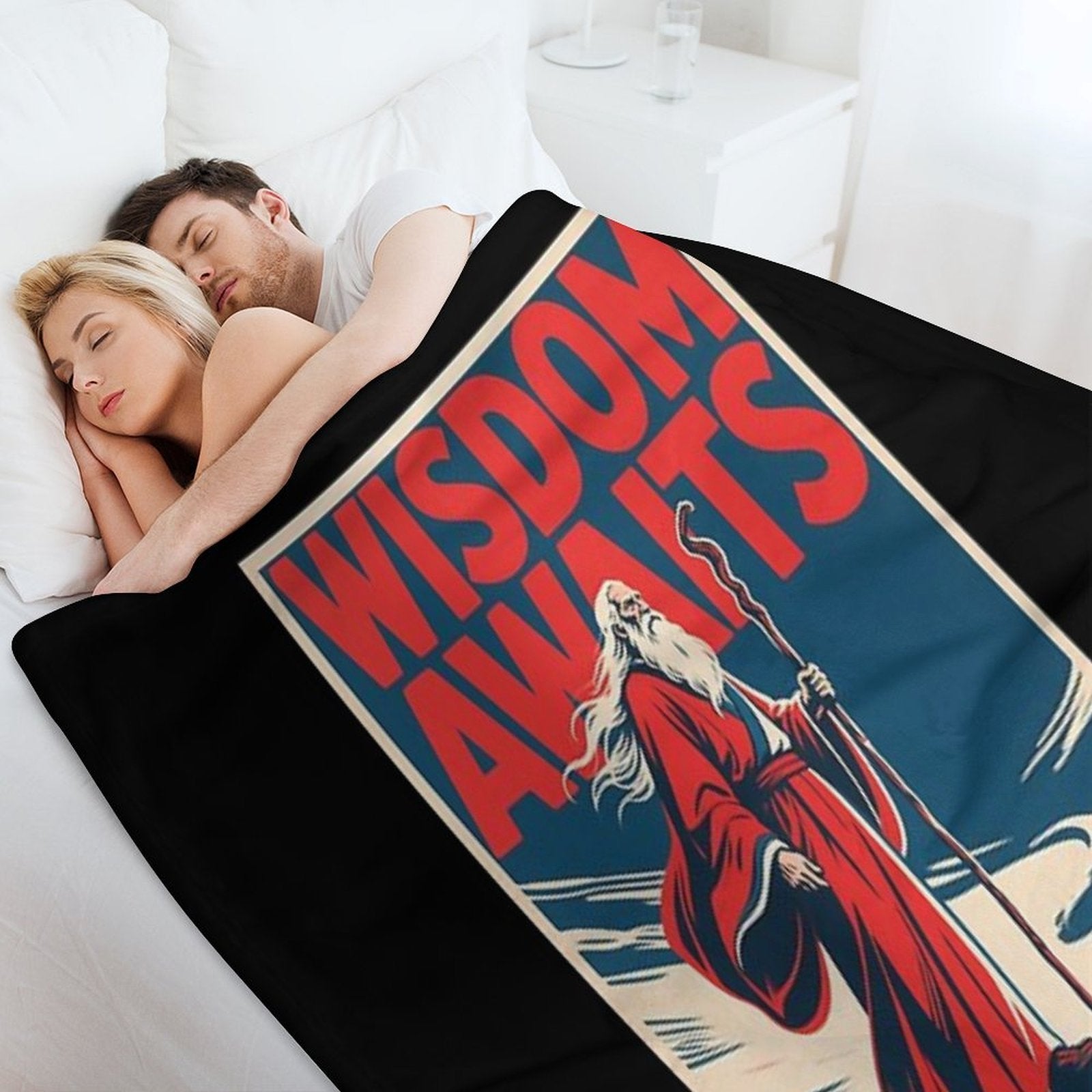 Wisdom Awaits – Hope Style Old Sage Retro 80s Quick-dry Throw Blanket