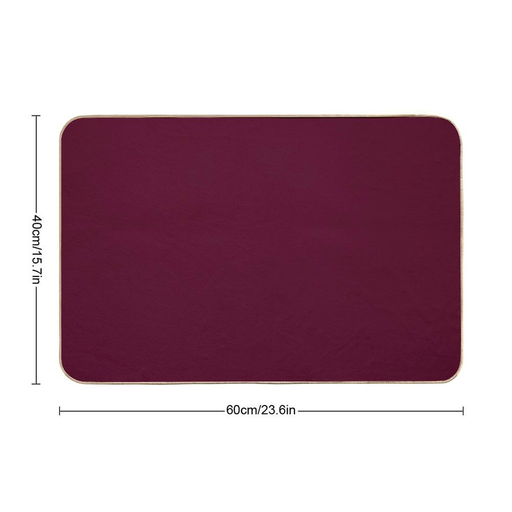 Burgundy Solid.  Dirt-Trapping Bath Mat