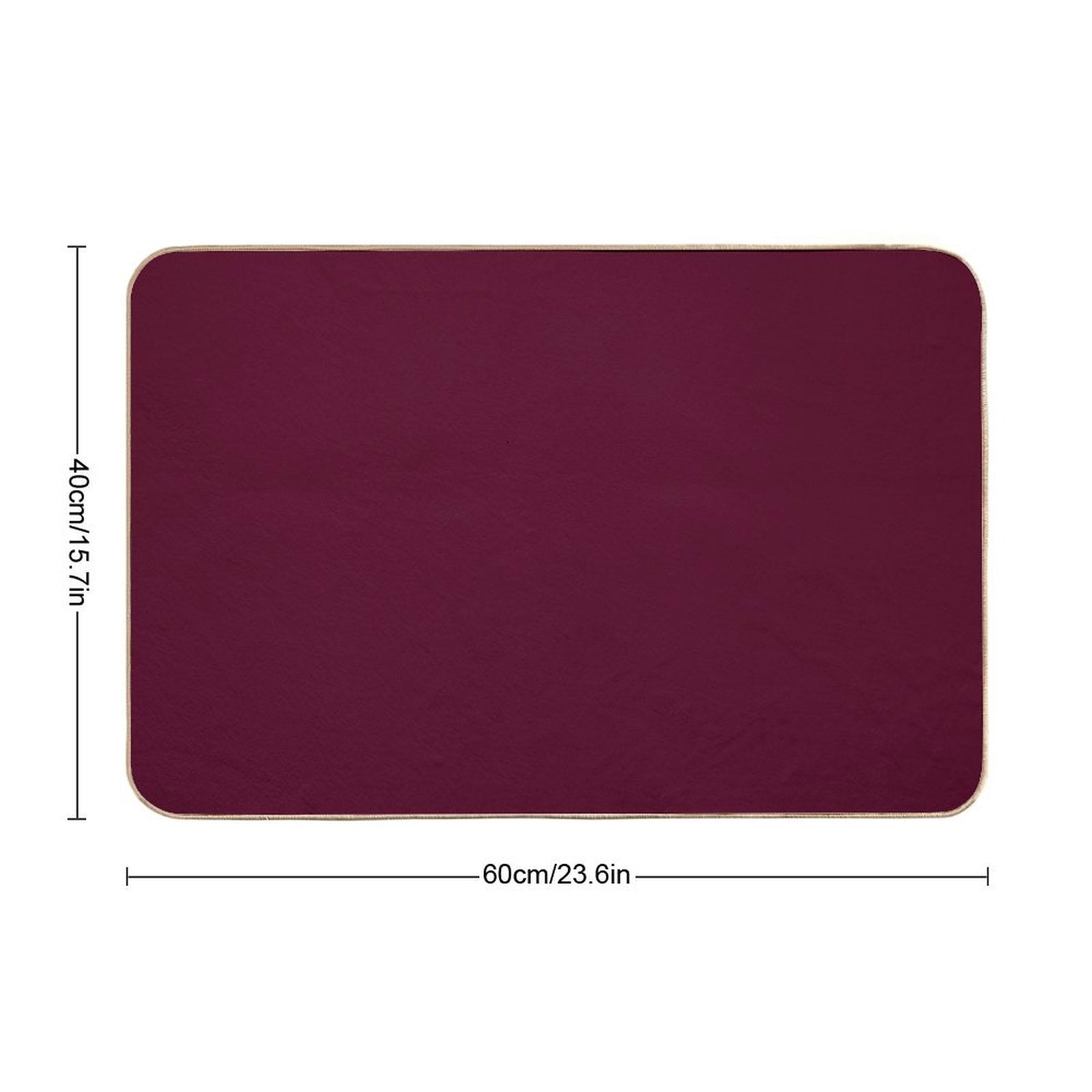 Burgundy Solid.  Dirt-Trapping Bath Mat