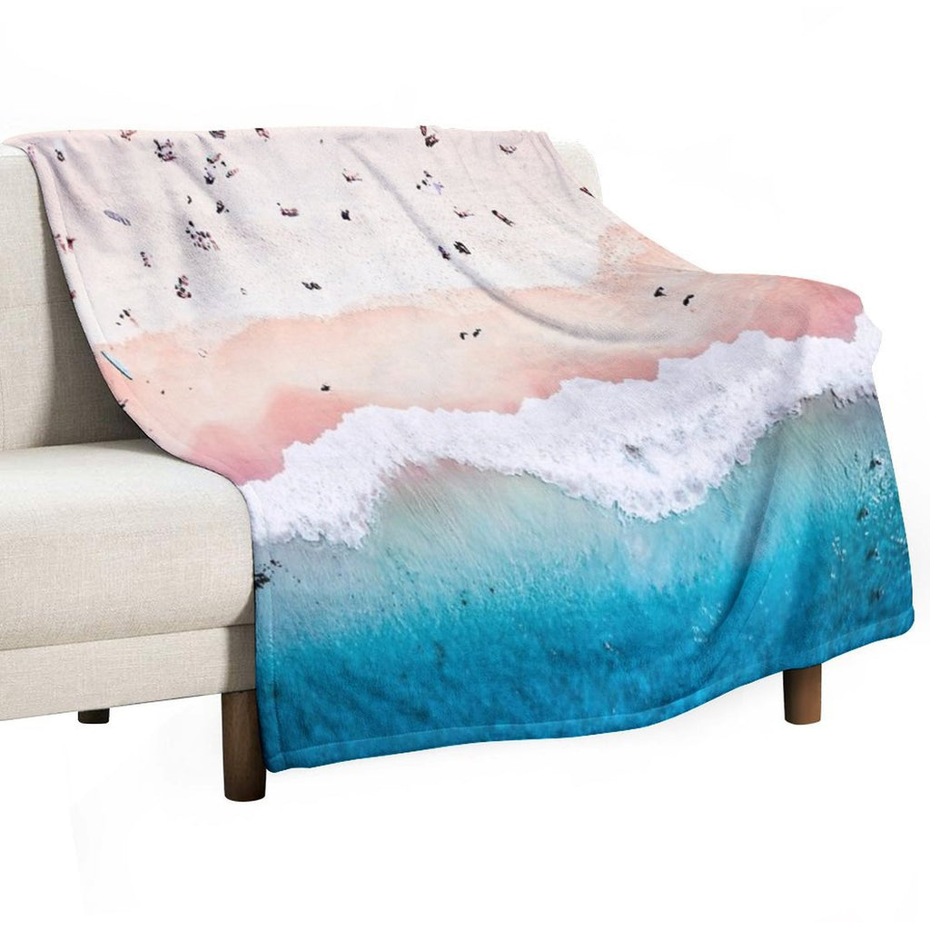 Aerial Sandy Beach Multi-functional Throw Blanket