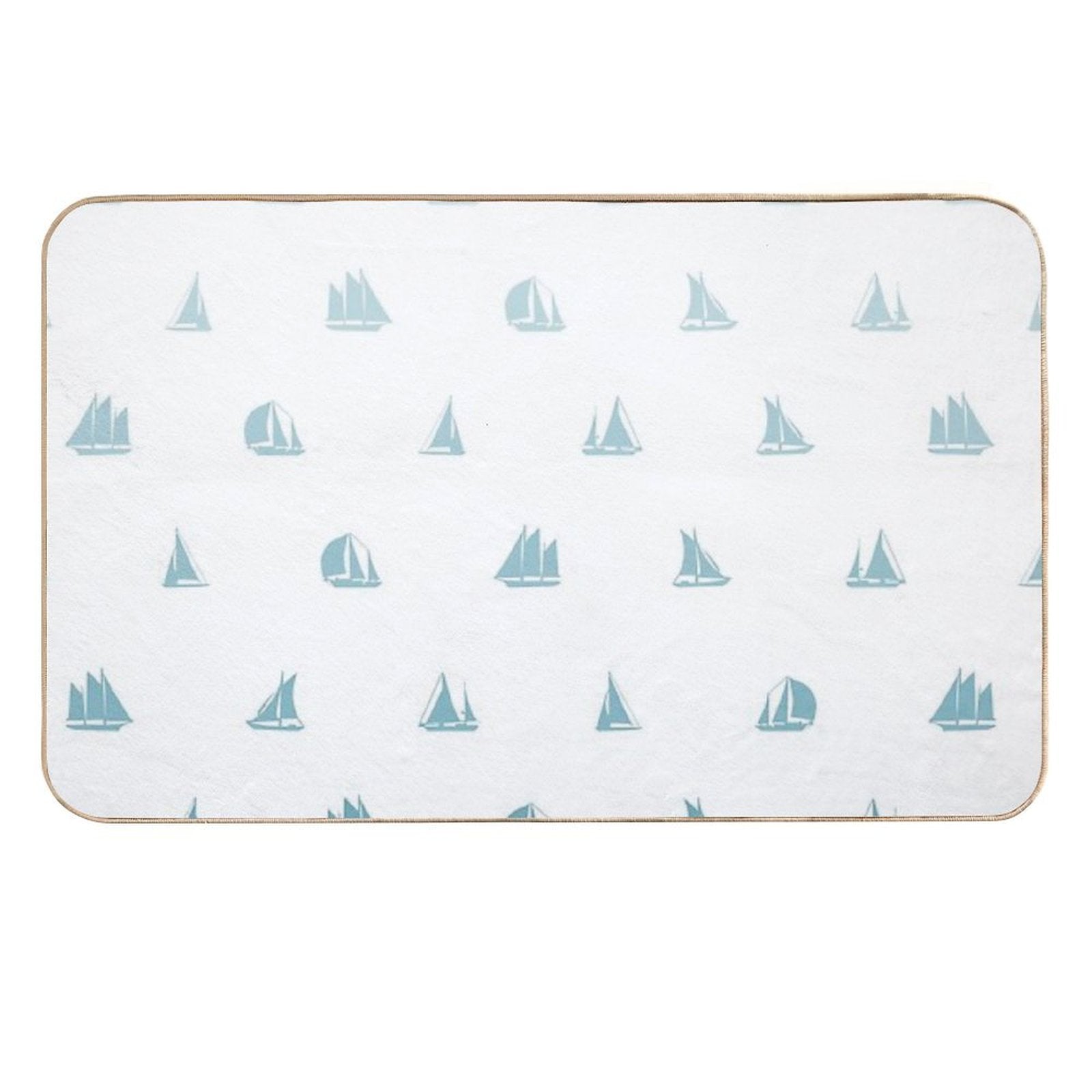 Sail Boats Drifting Away Print  Fade-Resistant Bath Mat